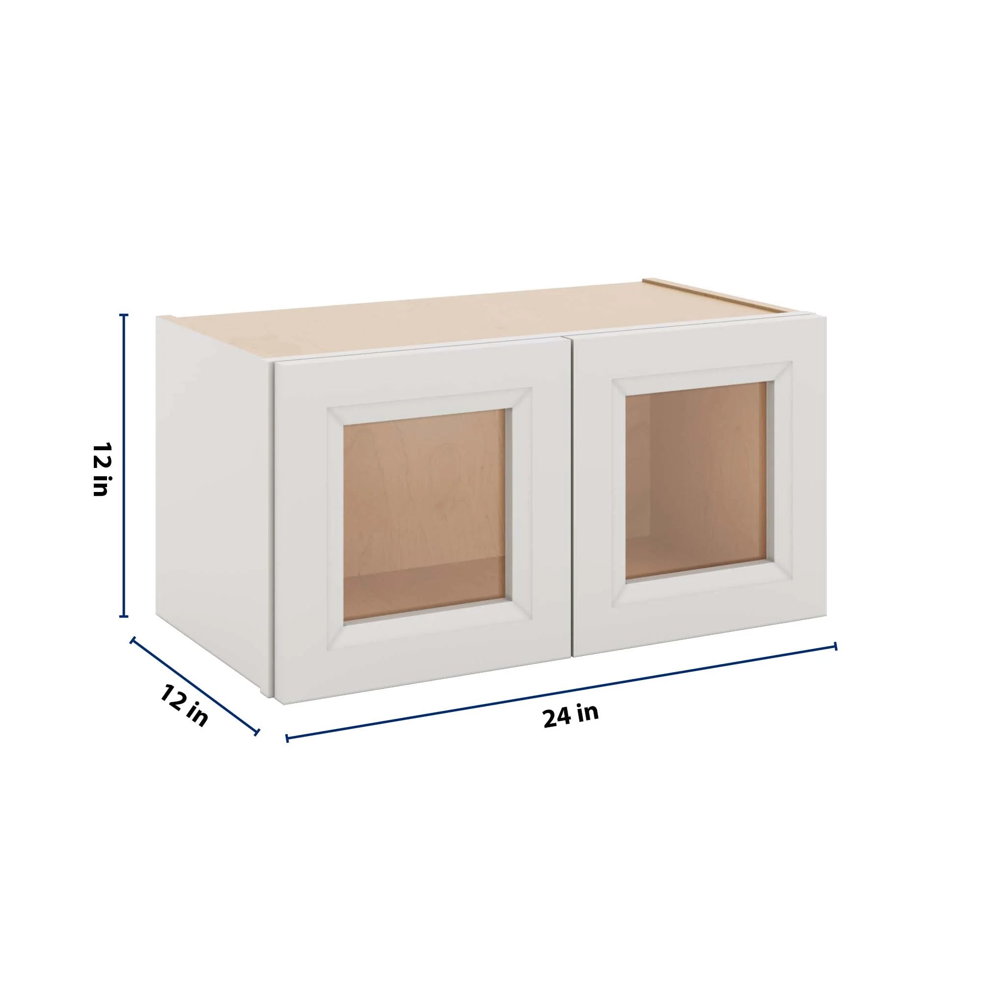 J&K Pure B5 Wall Glass Cabinet - 24" W x 12" H (No Glass Insert)