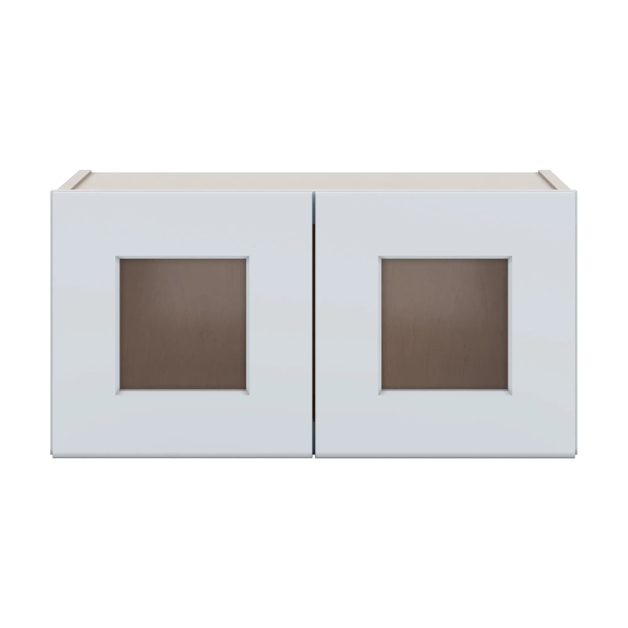 J&K White Shaker S8 Wall Glass Cabinet 24" W x 12" H (No Glass Insert)