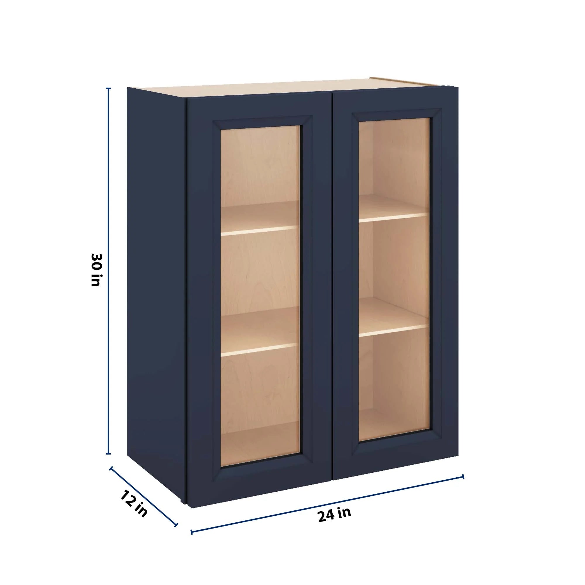 J&K Naval B7 Wall Glass Cabinet - 24" W x 30" H (No Glass Insert)