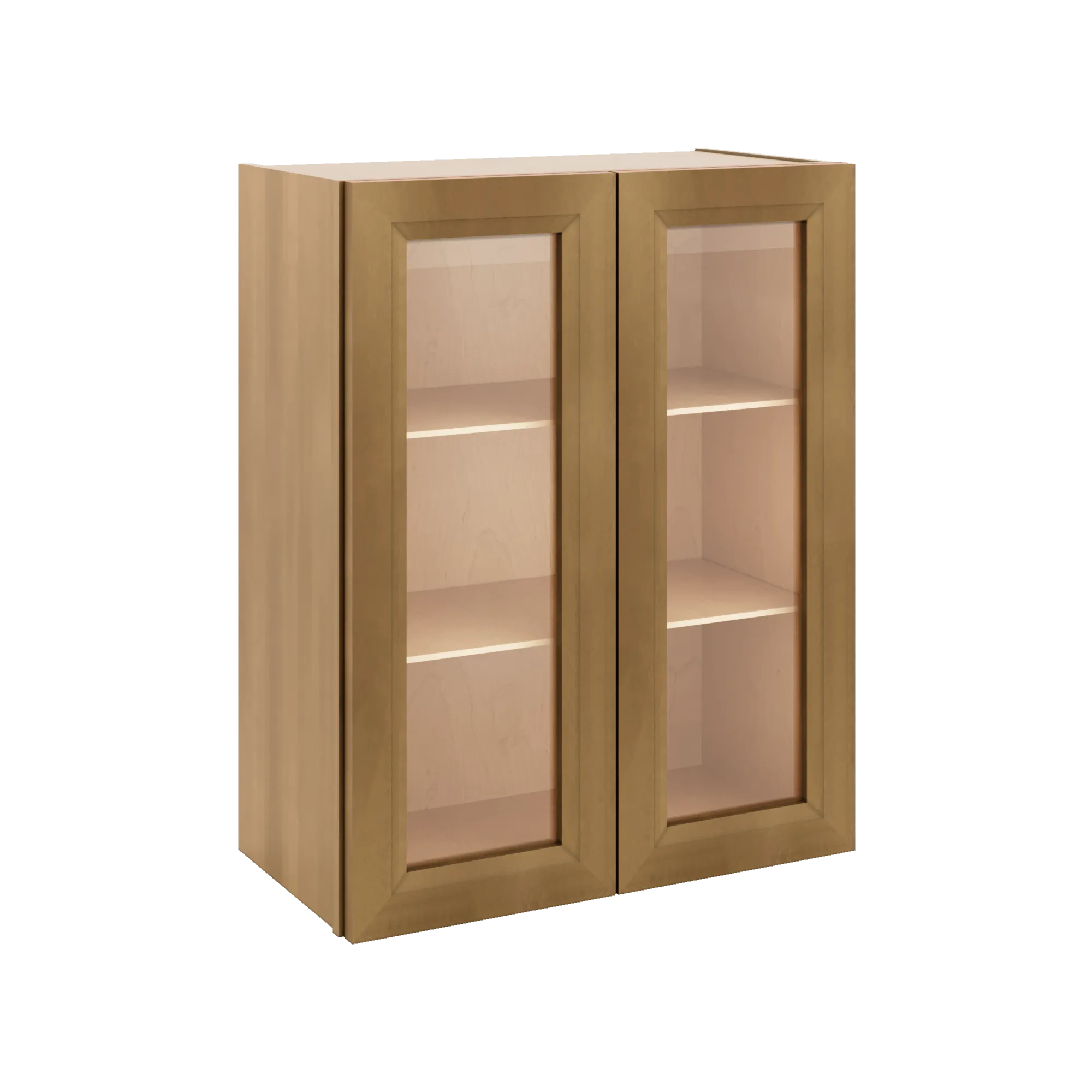 J&K Butterscotch B8 Wall Glass Cabinet - 24" W x 30" H (No Glass Insert)