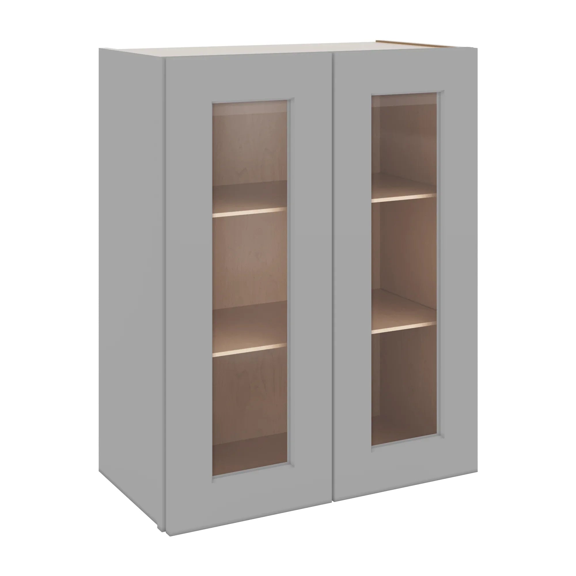 J&K Castle Grey S5 Wall Glass Cabinet - 24" W x 30" H (No Glass Insert)