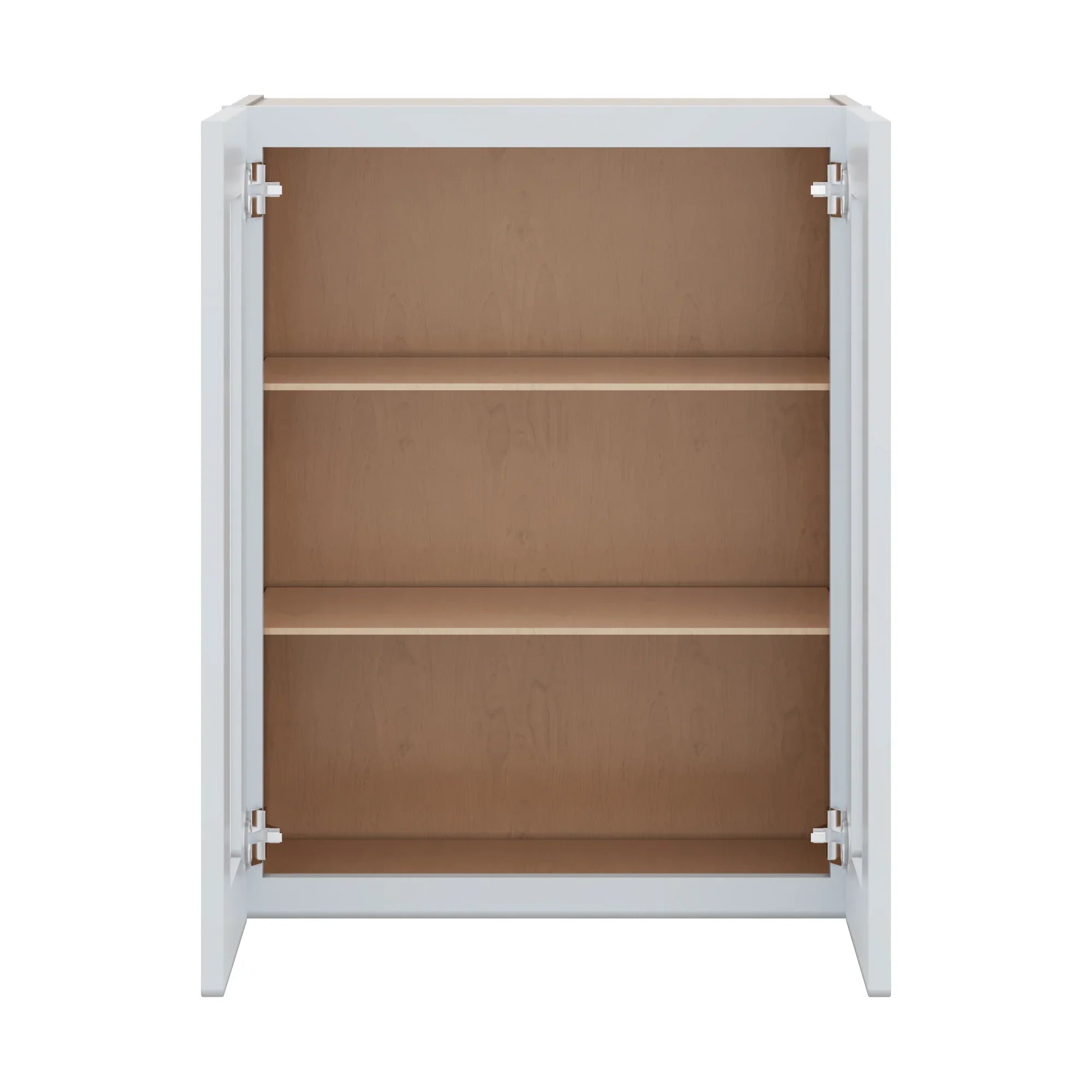 J&K White Shaker S8 Wall Glass Cabinet 24" W x 30" H (No Glass Insert)