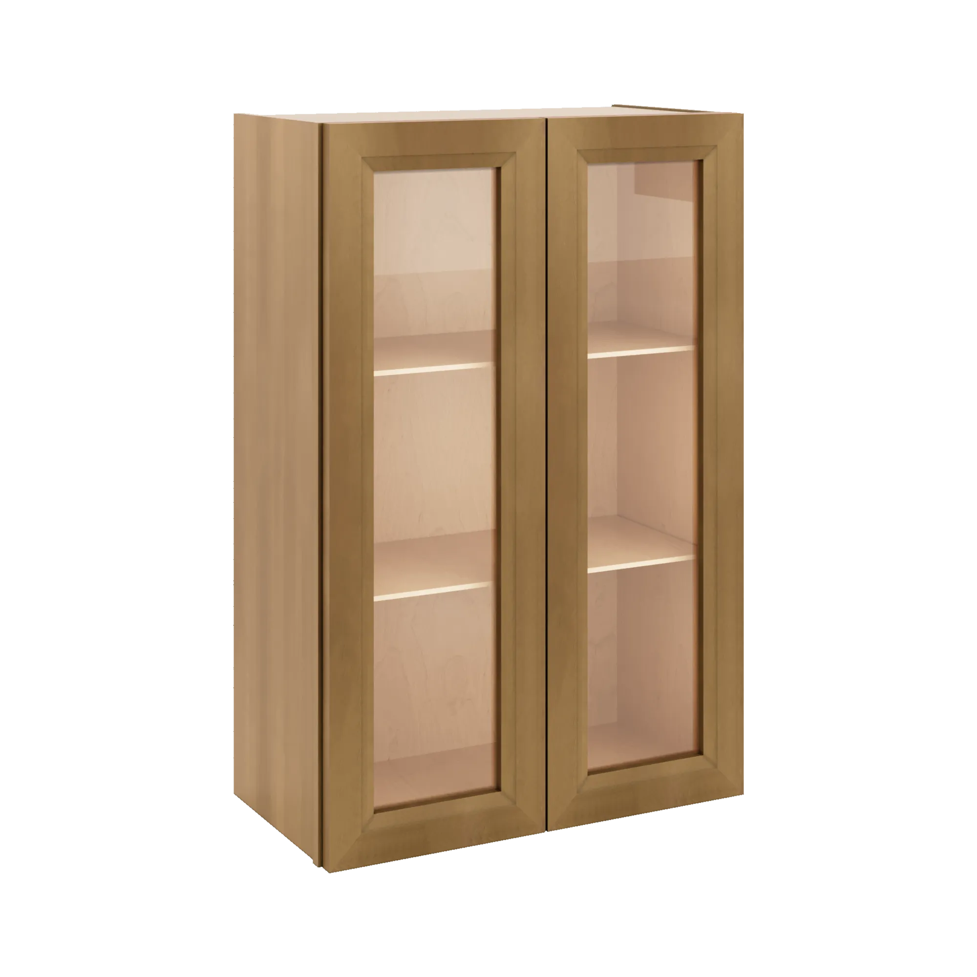 J&K Butterscotch B8 Wall Glass Cabinet - 24" W x 36" H (No Glass Insert)