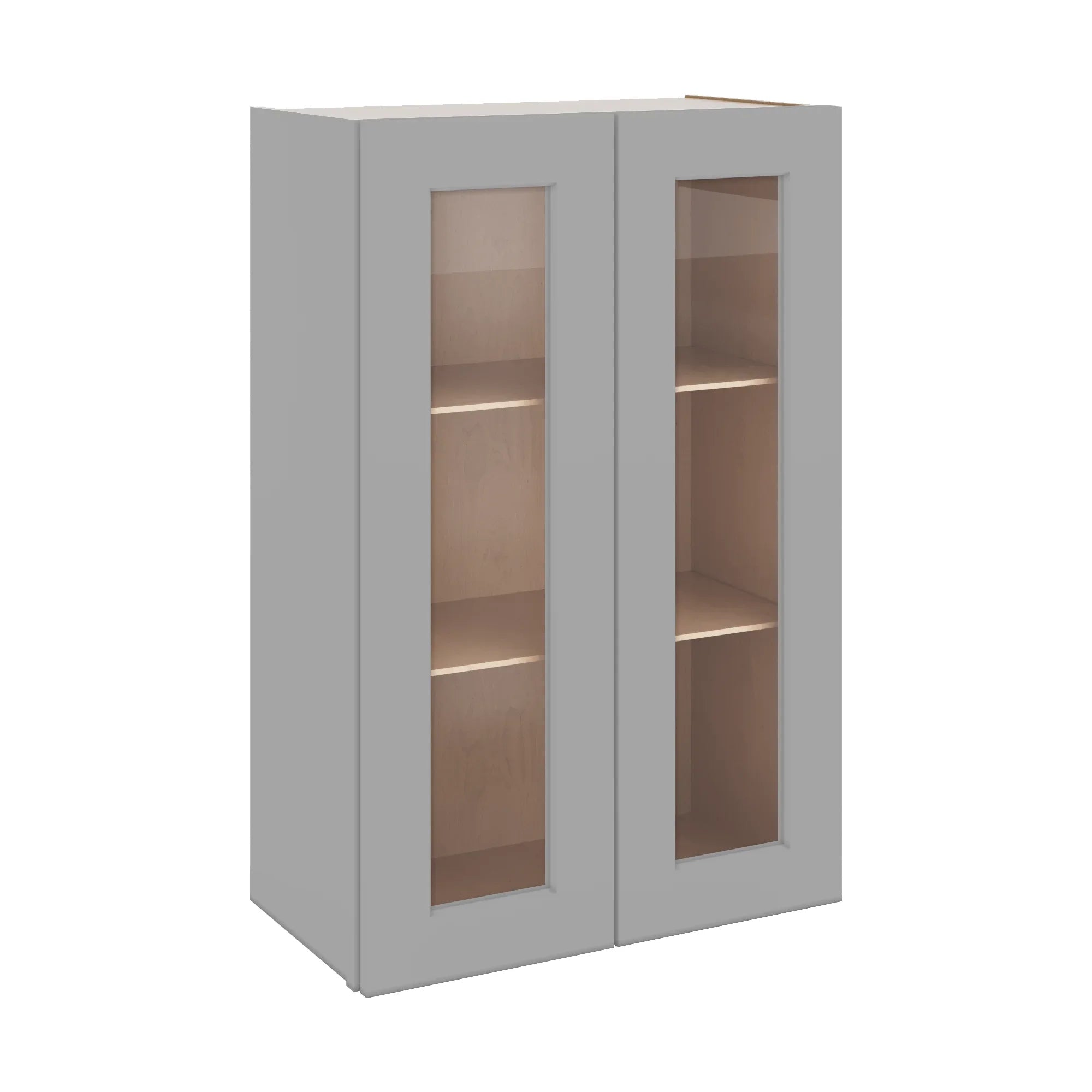 J&K Castle Grey S5 Wall Glass Cabinet - 24" W x 36" H (No Glass Insert)