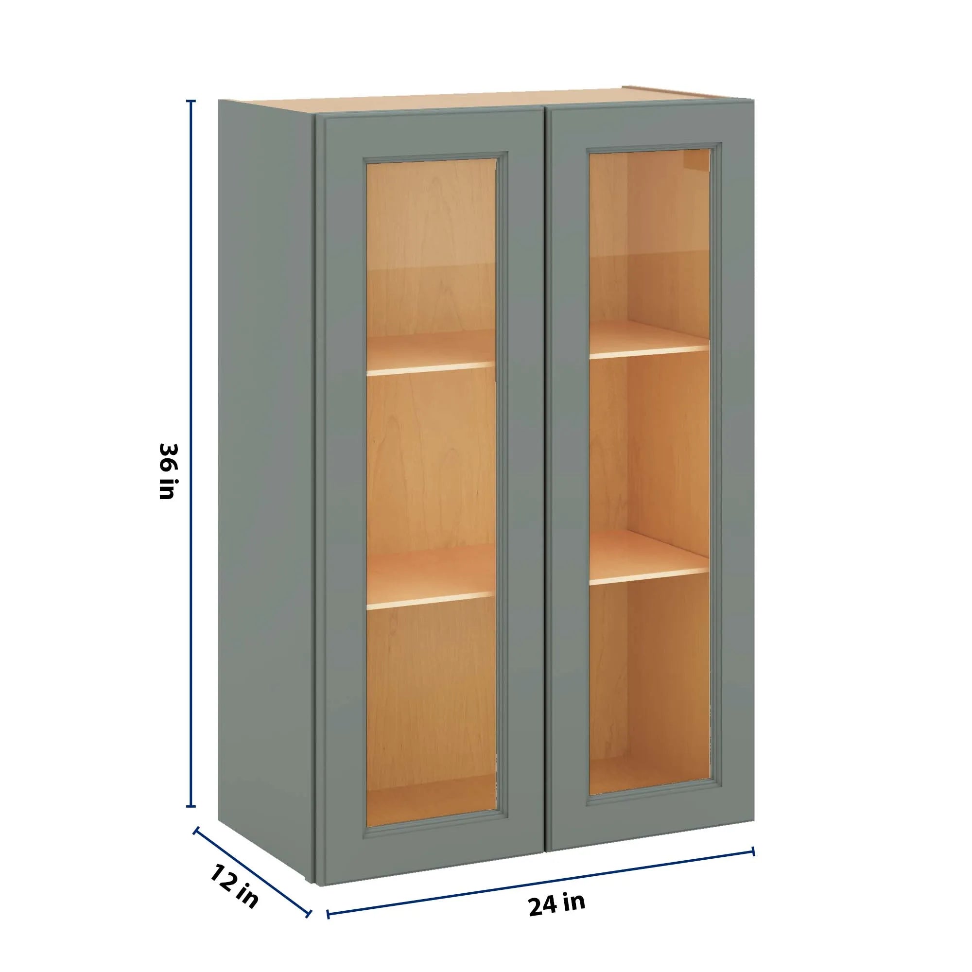 J&K Sage E3 Wall Glass Cabinet - 24" W x 36" H (No Glass Insert)