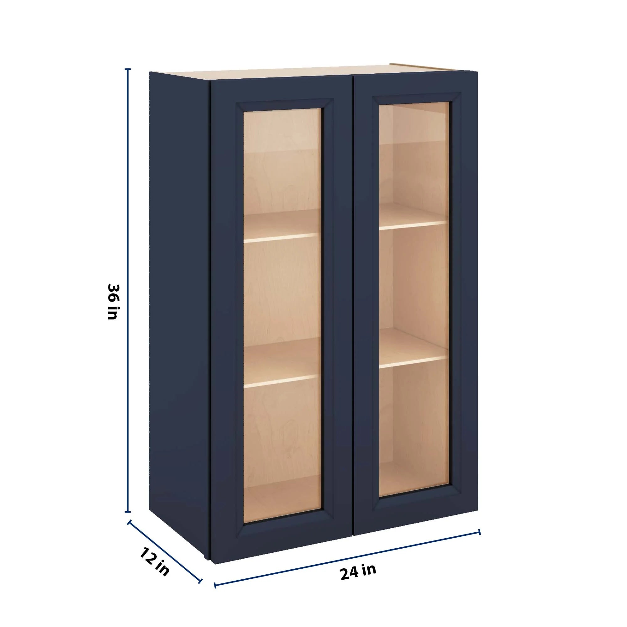 J&K Naval B7 Wall Glass Cabinet - 24" W x 36" H (No Glass Insert)