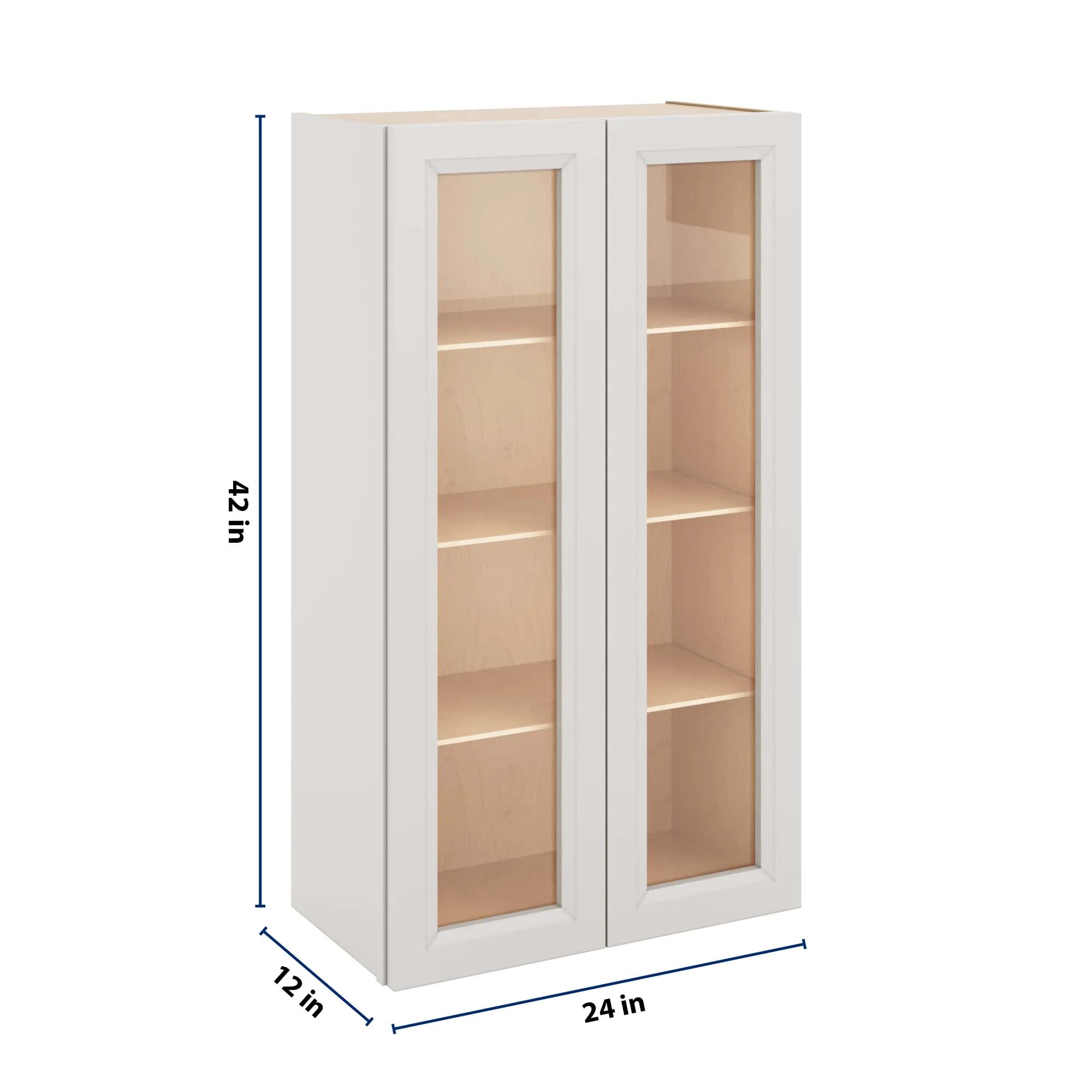J&K Pure B5 Wall Glass Cabinet - 24" W x 42" H (No Glass Insert)