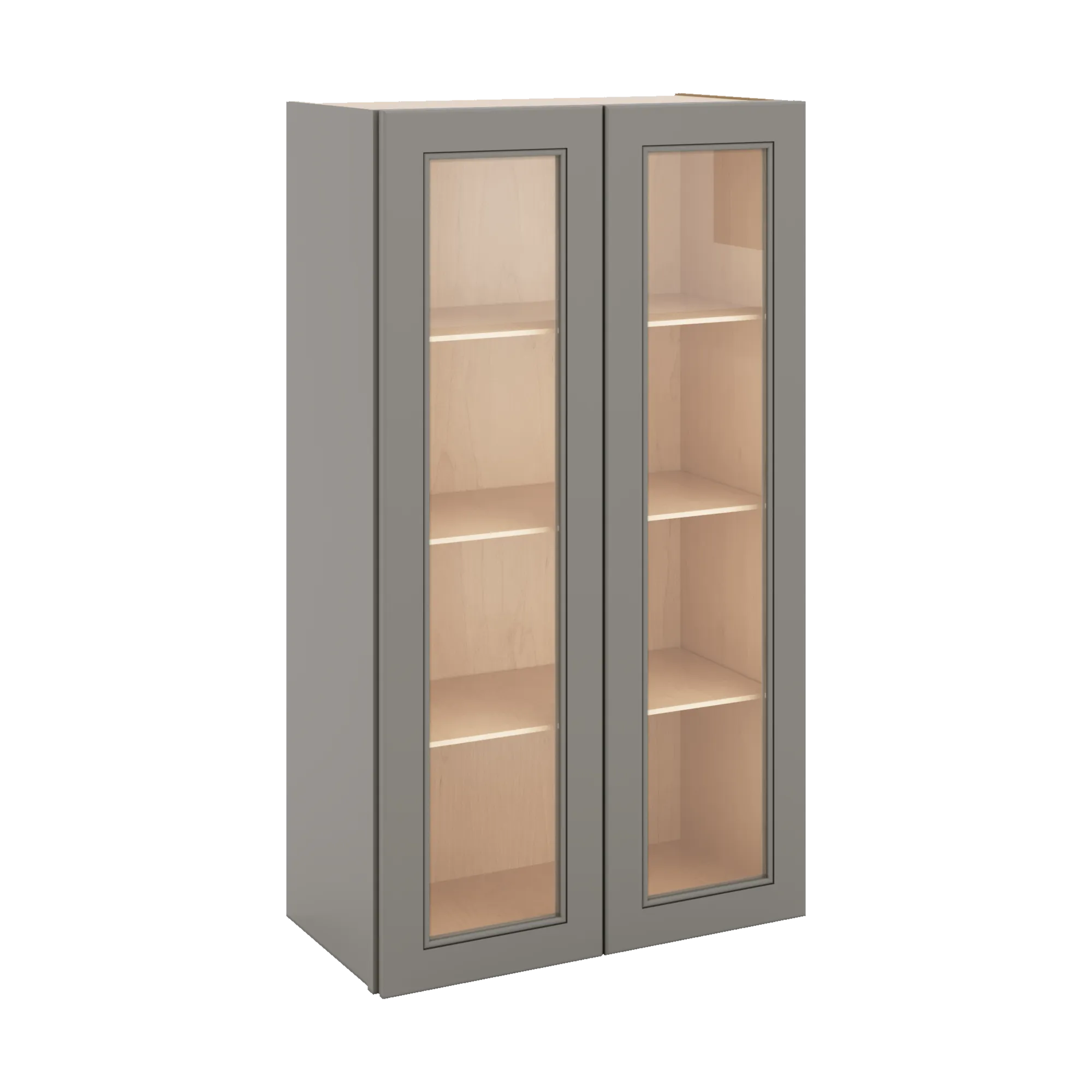J&K Greige K3 Wall Glass Cabinet - 24" W x 42" H (No Glass Insert)