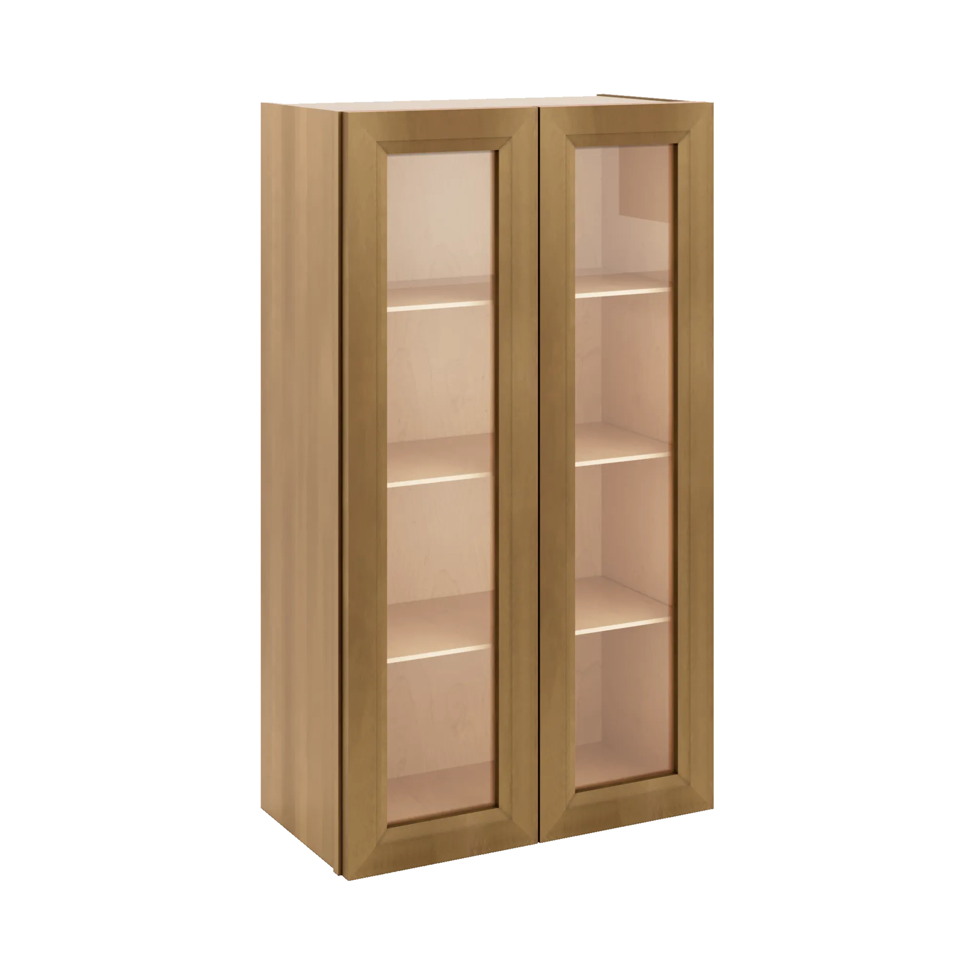 J&K Butterscotch B8 Wall Glass Cabinet - 24" W x 42" H (No Glass Insert)