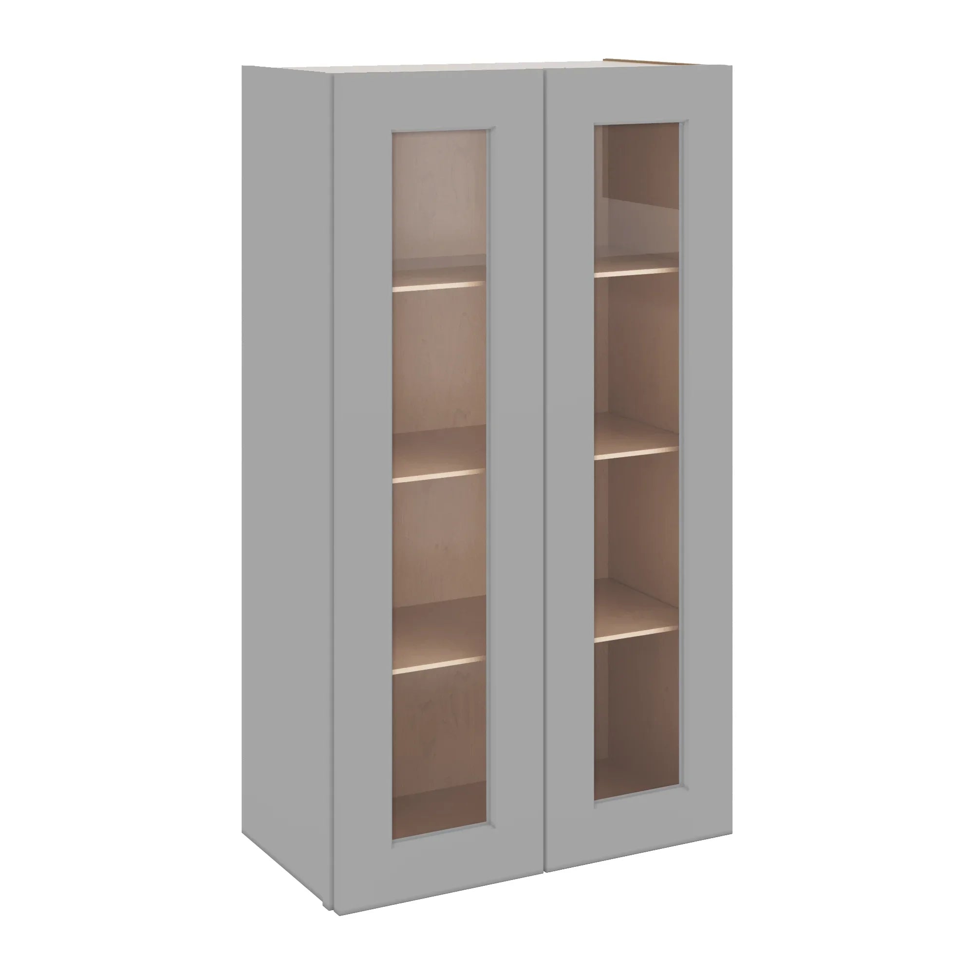 J&K Castle Grey S5 Wall Glass Cabinet - 24" W x 42" H (No Glass Insert)