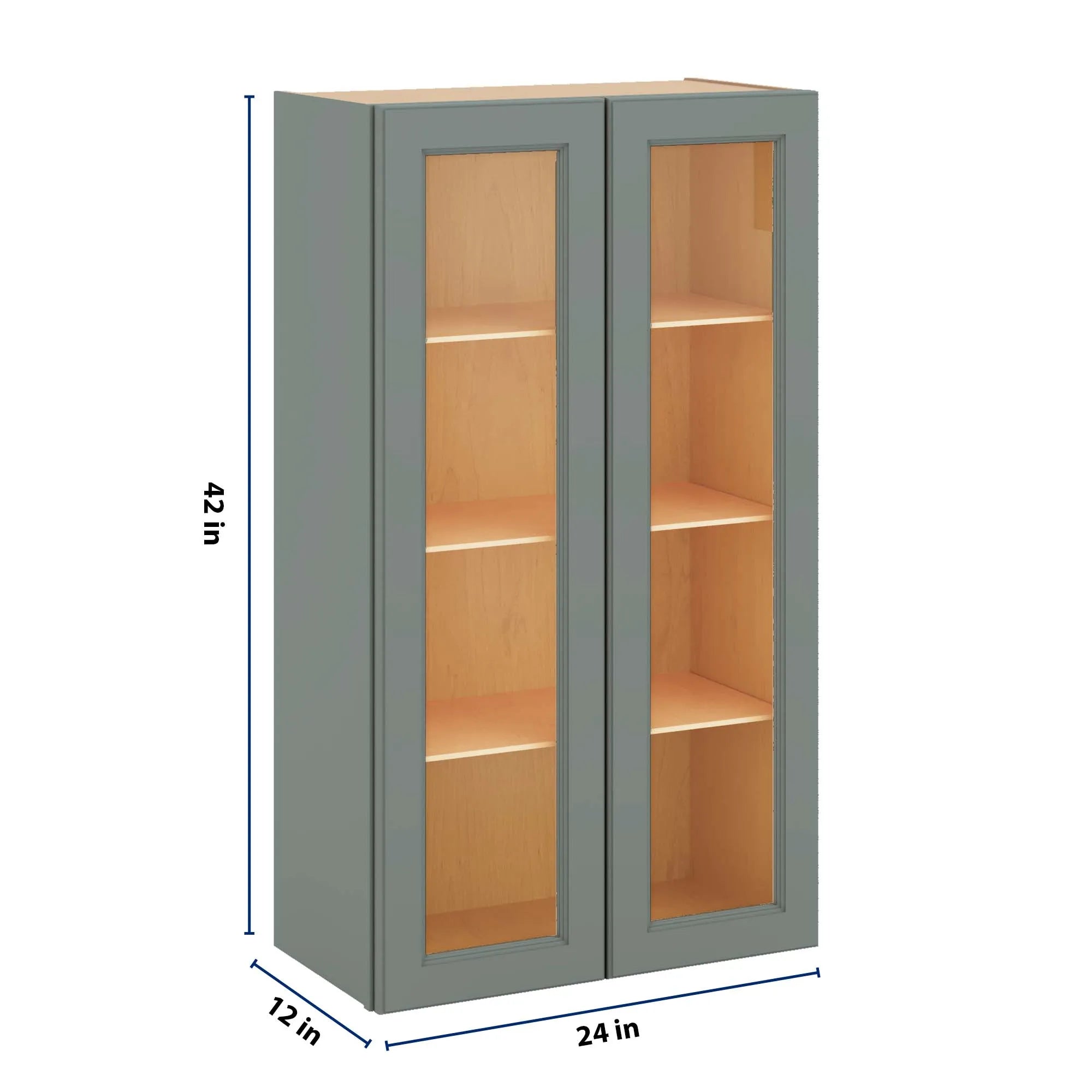 J&K Sage E3 Wall Glass Cabinet - 24" W x 42" H (No Glass Insert)