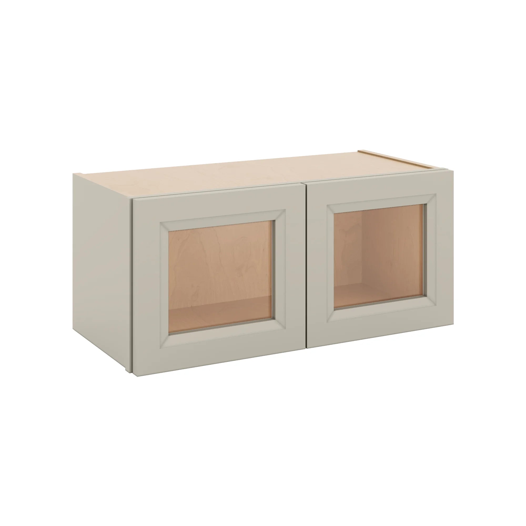 J&K Pebble B6 Wall Glass Cabinet - 27" W x 12" H (No Glass Insert)