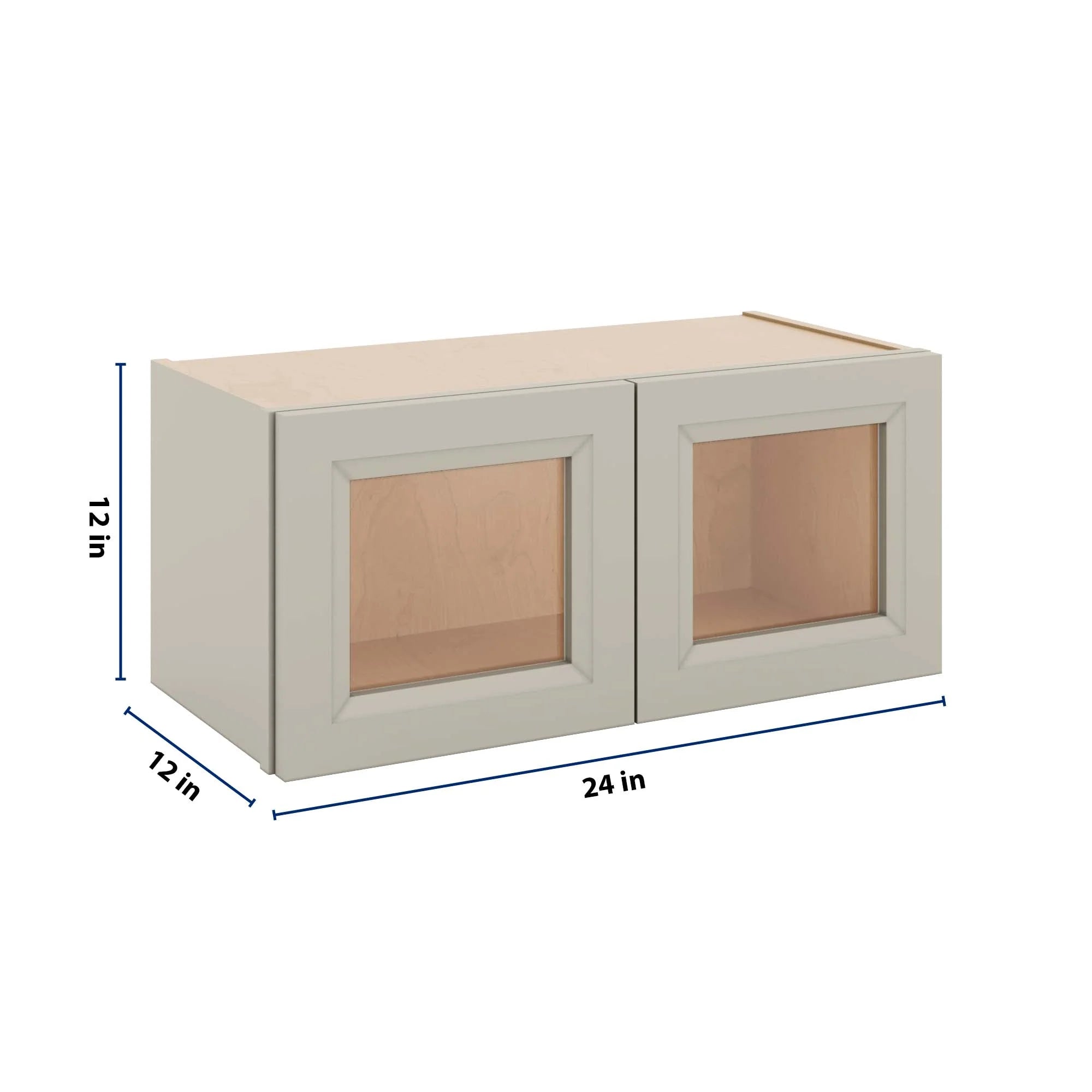 J&K Pebble B6 Wall Glass Cabinet - 27" W x 12" H (No Glass Insert)