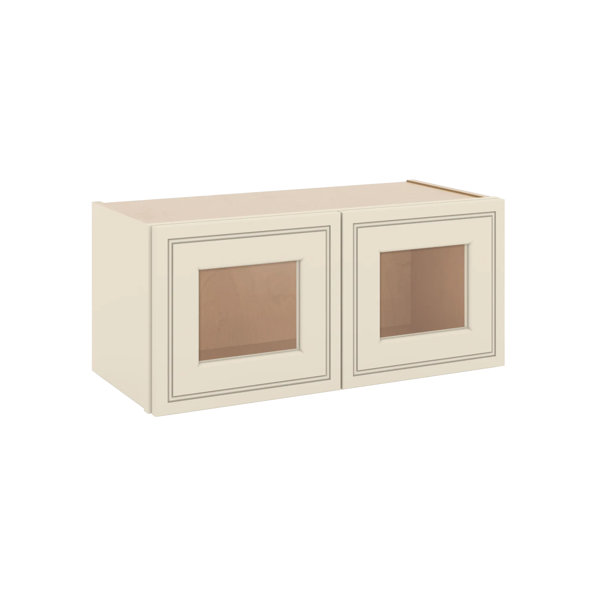 J&K Pearl Glazed H9 Wall Glass Cabinet - 27" W x 12" H (No Glass Insert)