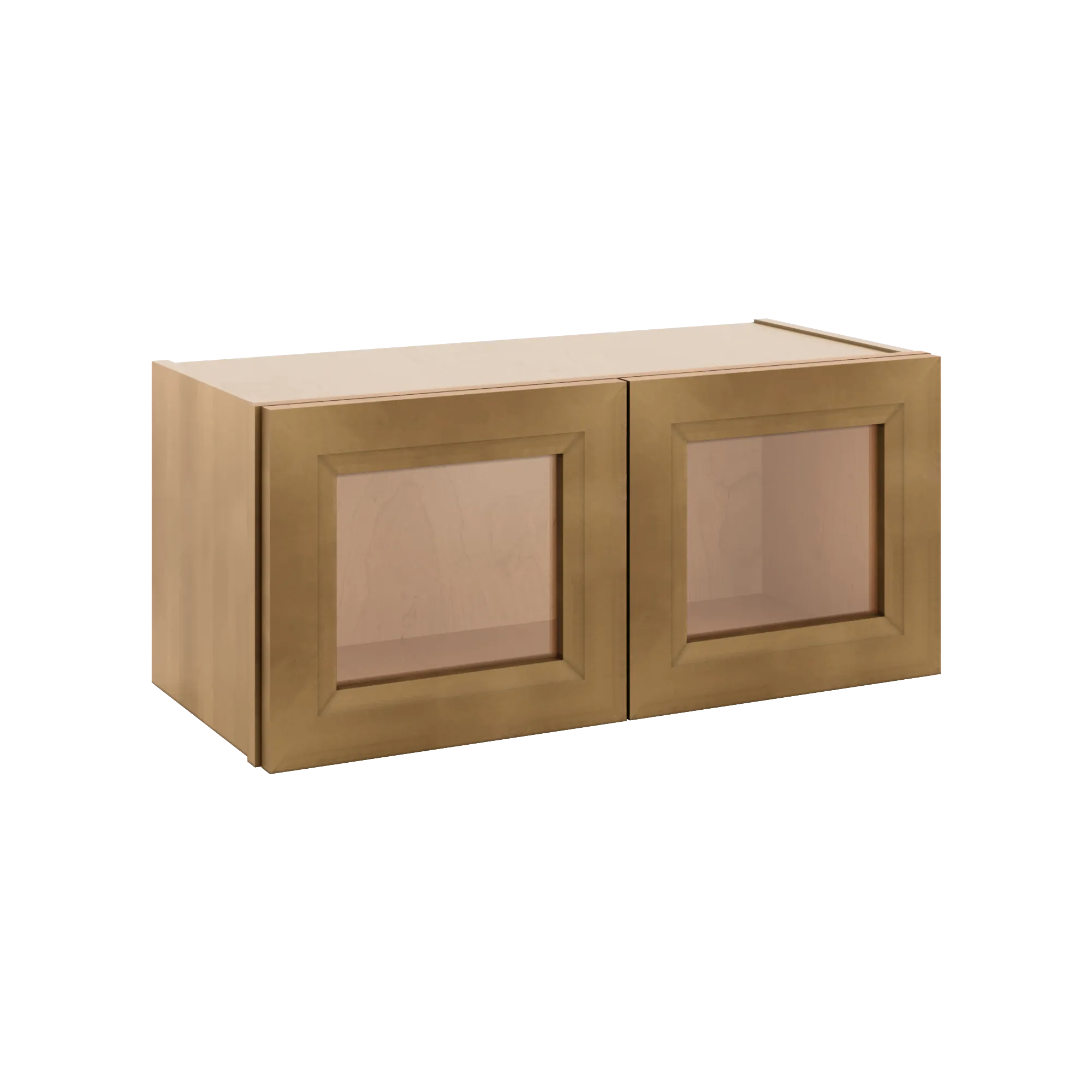 J&K Butterscotch B8 Wall Glass Cabinet - 27" W x 12" H (No Glass Insert)