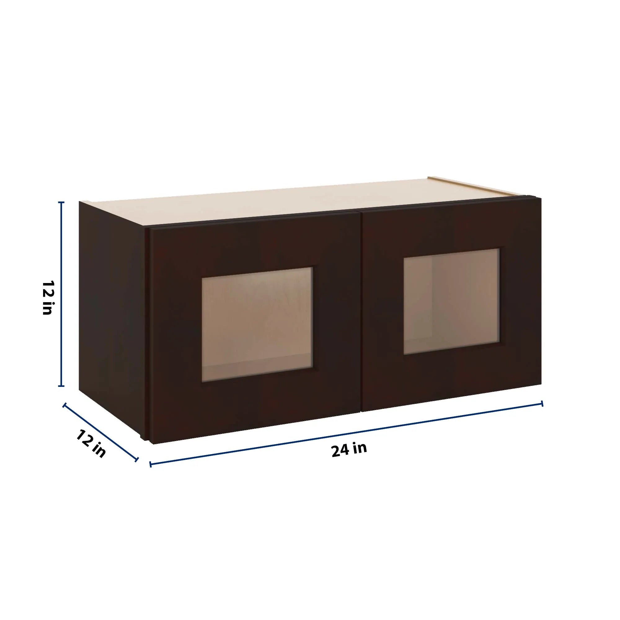 J&K Java Coffee S1 Wall Glass Cabinet - 27" W x 12" H (No Glass Insert)