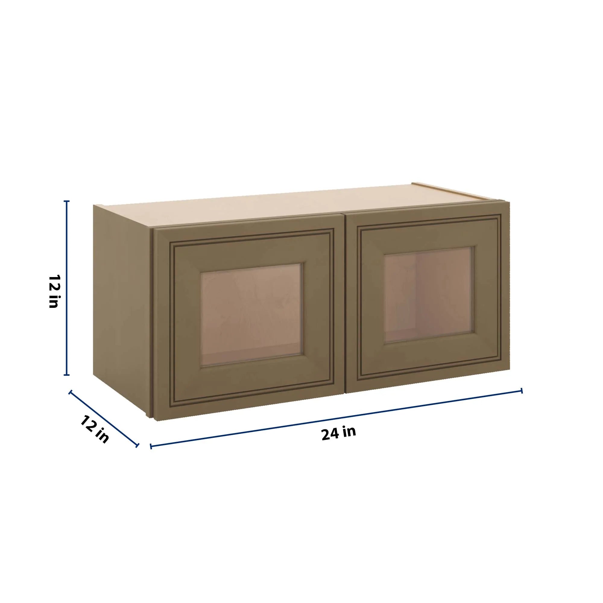 J&K Hazel H8 Wall Glass Cabinet - 27" W x 12" H (No Glass Insert)