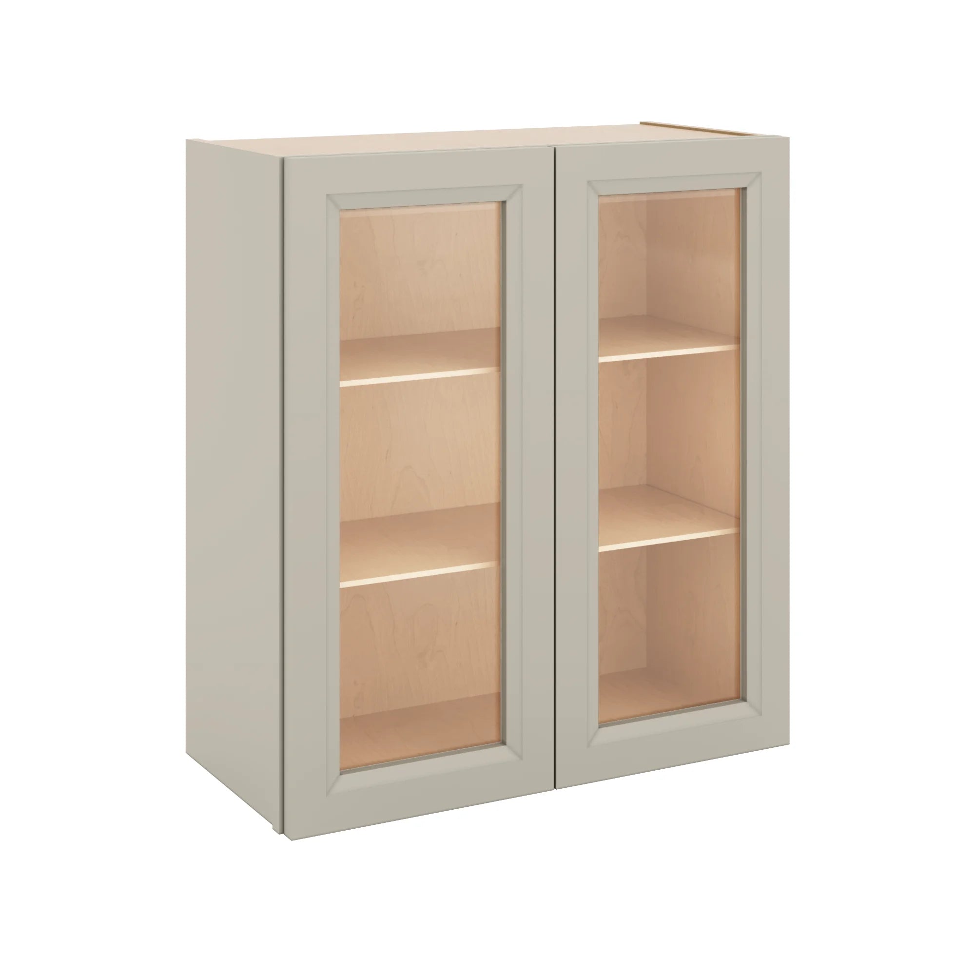 J&K Pebble B6 Wall Glass Cabinet - 27" W x 30" H (No Glass Insert)