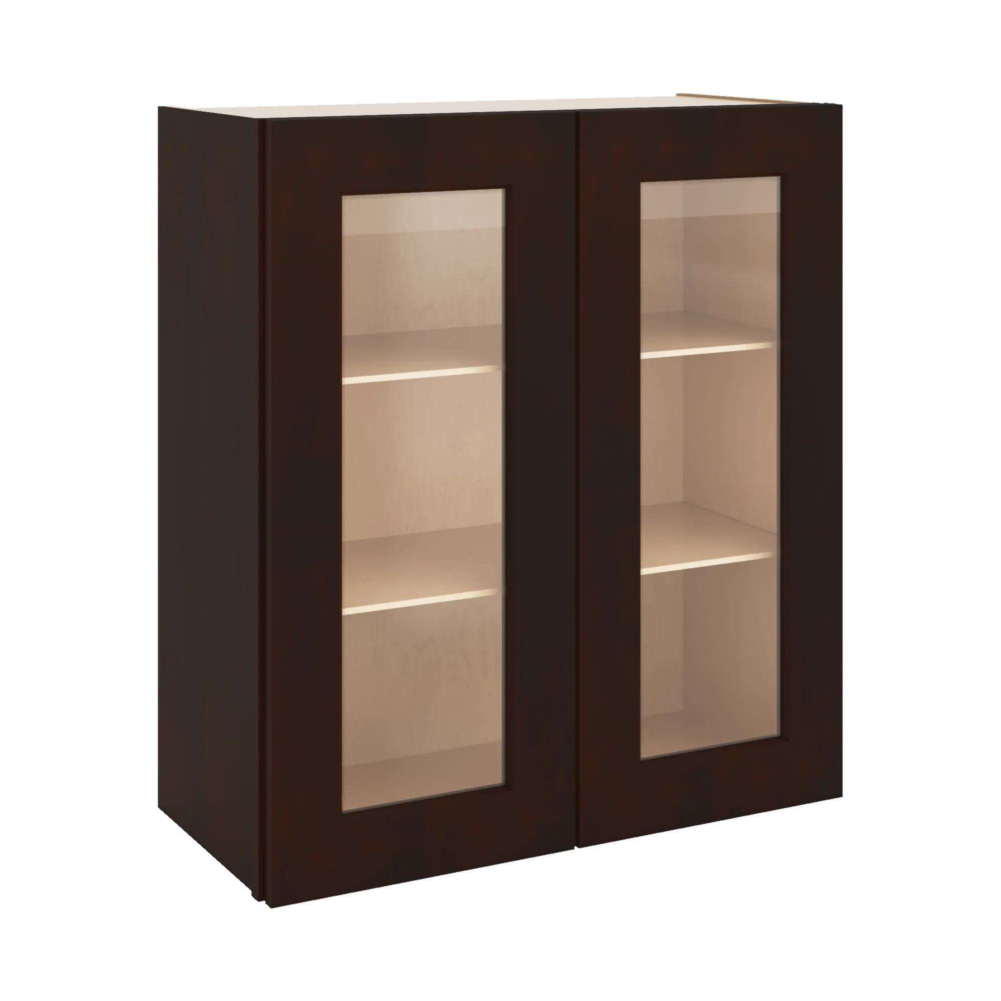 J&K Java Coffee S1 Wall Glass Cabinet - 27" W x 30" H (No Glass Insert)