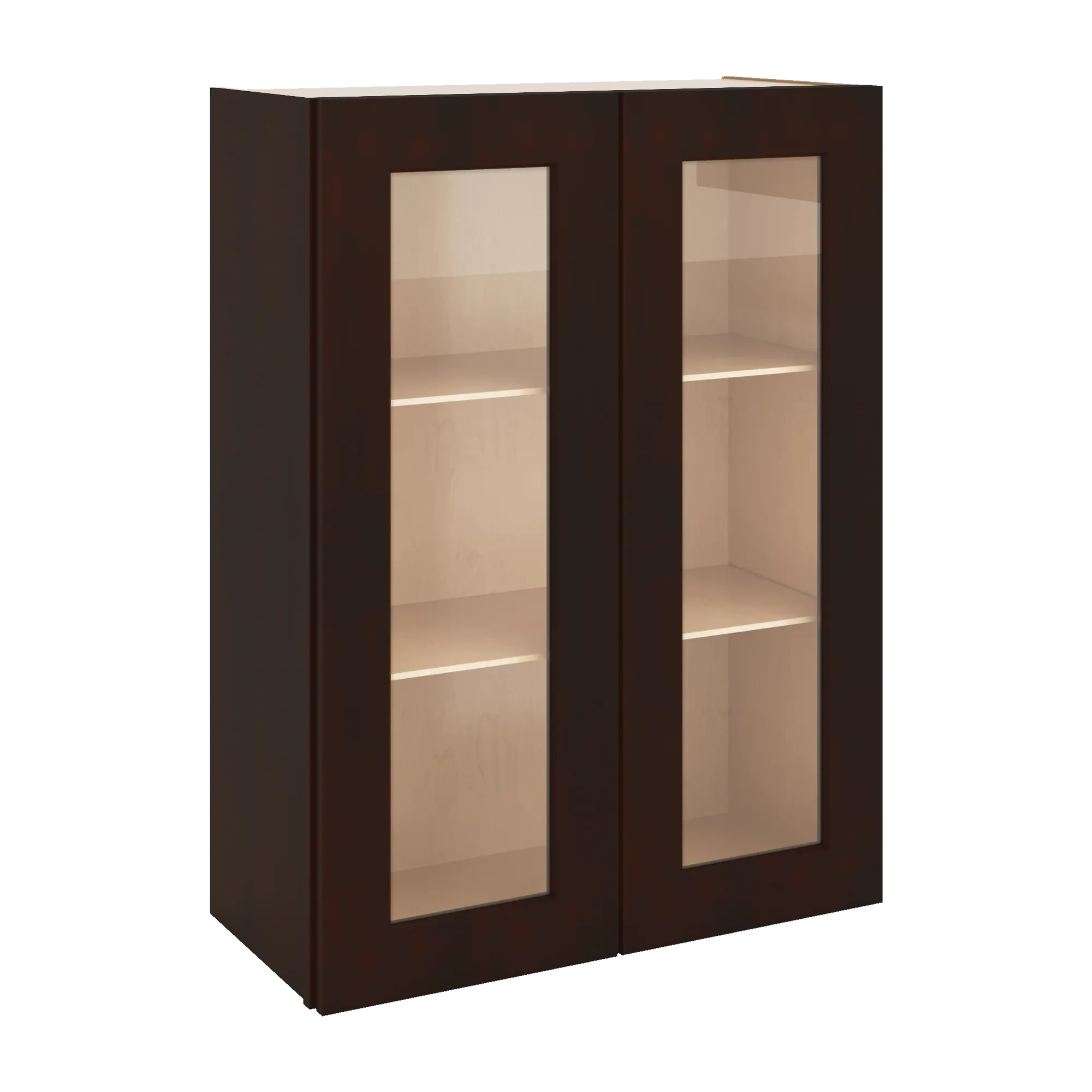 J&K Java Coffee S1 Wall Glass Cabinet - 27" W x 36" H (No Glass Insert)