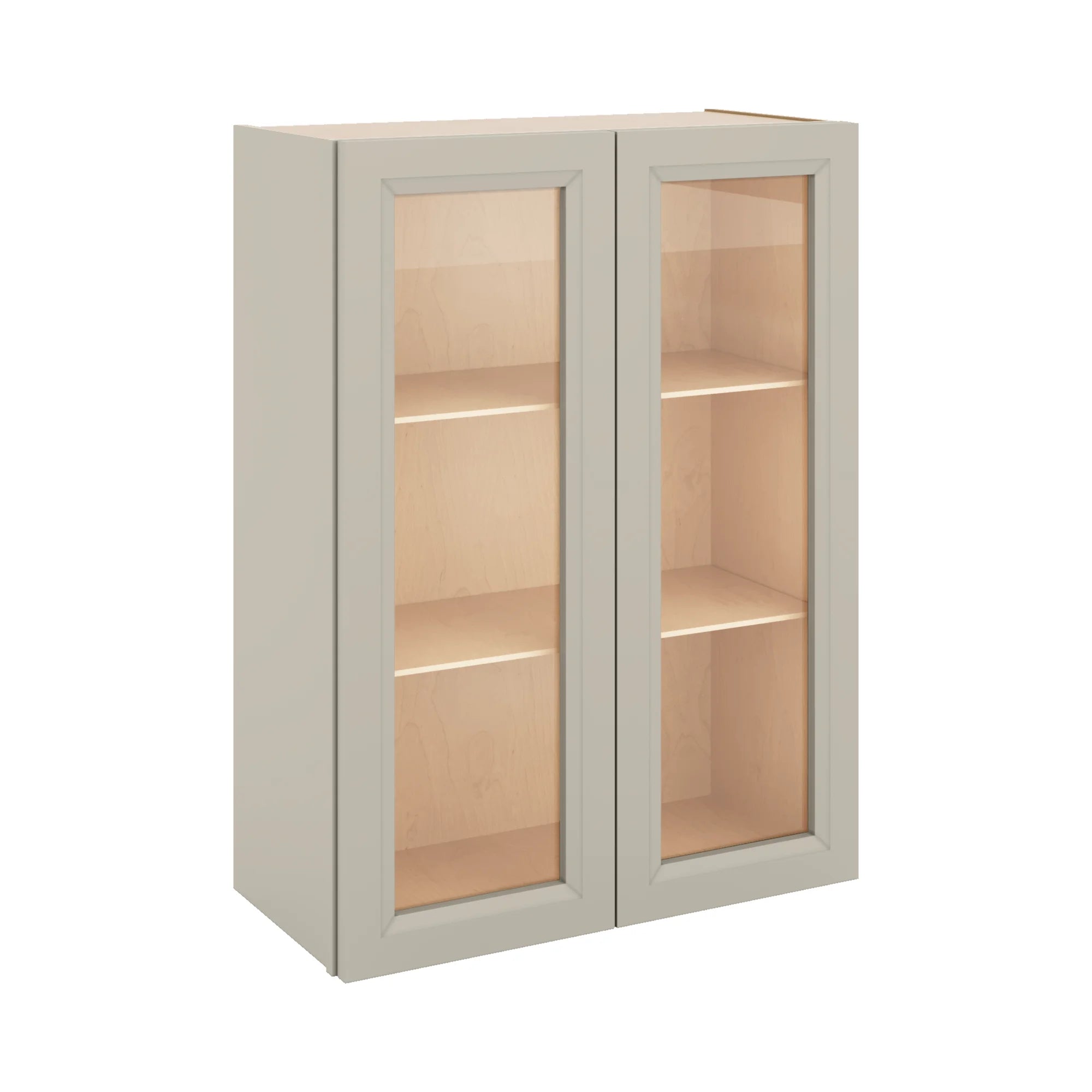 J&K Pebble B6 Wall Glass Cabinet - 27" W x 36" H (No Glass Insert)