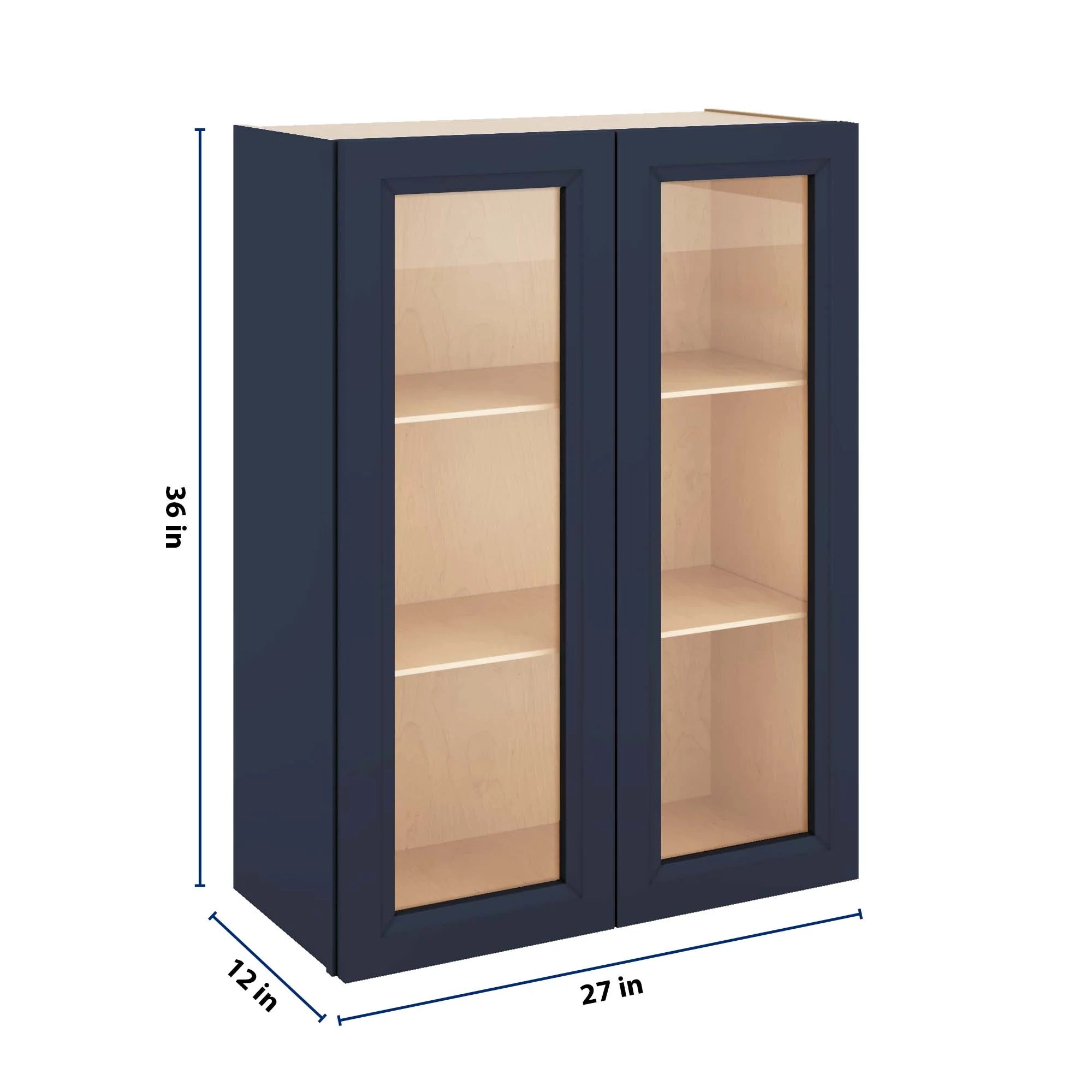 J&K Naval B7 Wall Glass Cabinet - 27" W x 36" H (No Glass Insert)