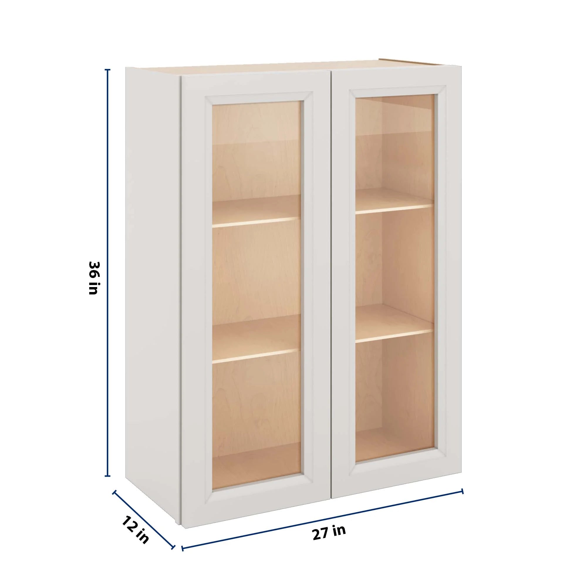 J&K Pure B5 Wall Glass Cabinet - 27" W x 36" H (No Glass Insert)