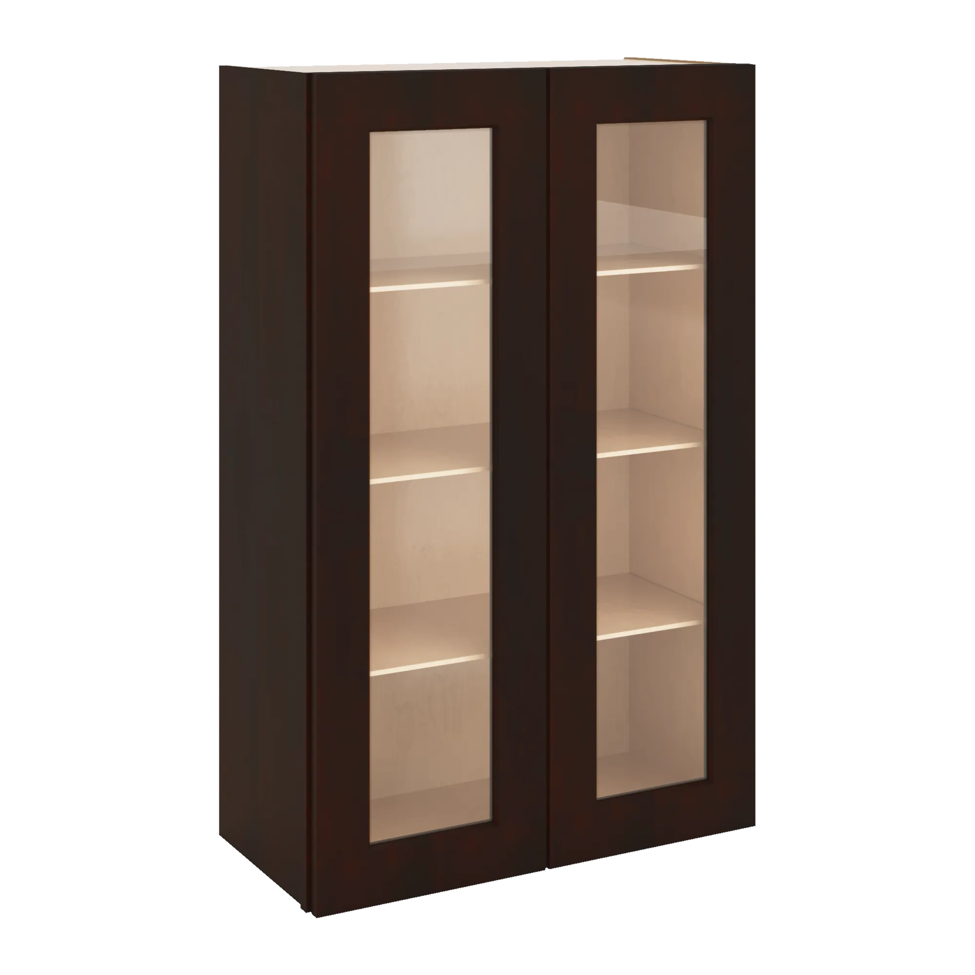 J&K Java Coffee S1 Wall Glass Cabinet - 27" W x 42" H (No Glass Insert)
