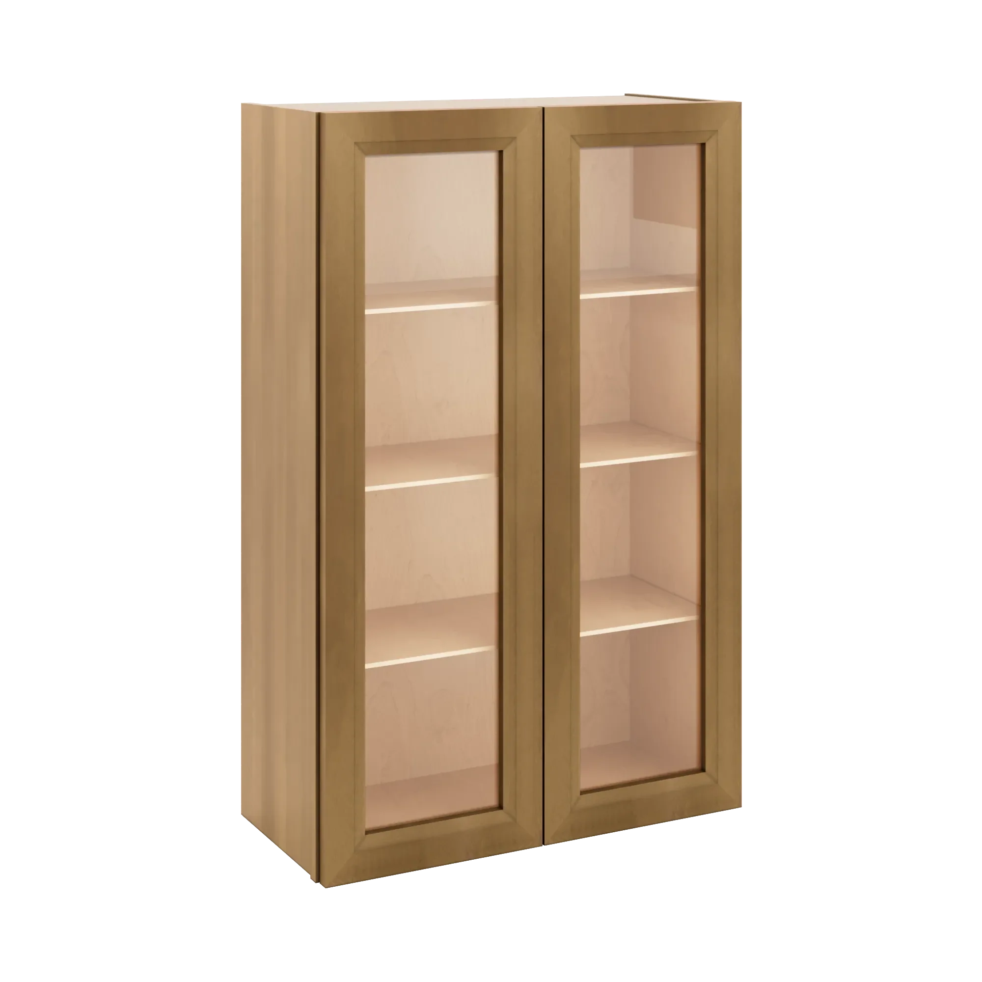 J&K Butterscotch B8 Wall Glass Cabinet - 27" W x 42" H (No Glass Insert)