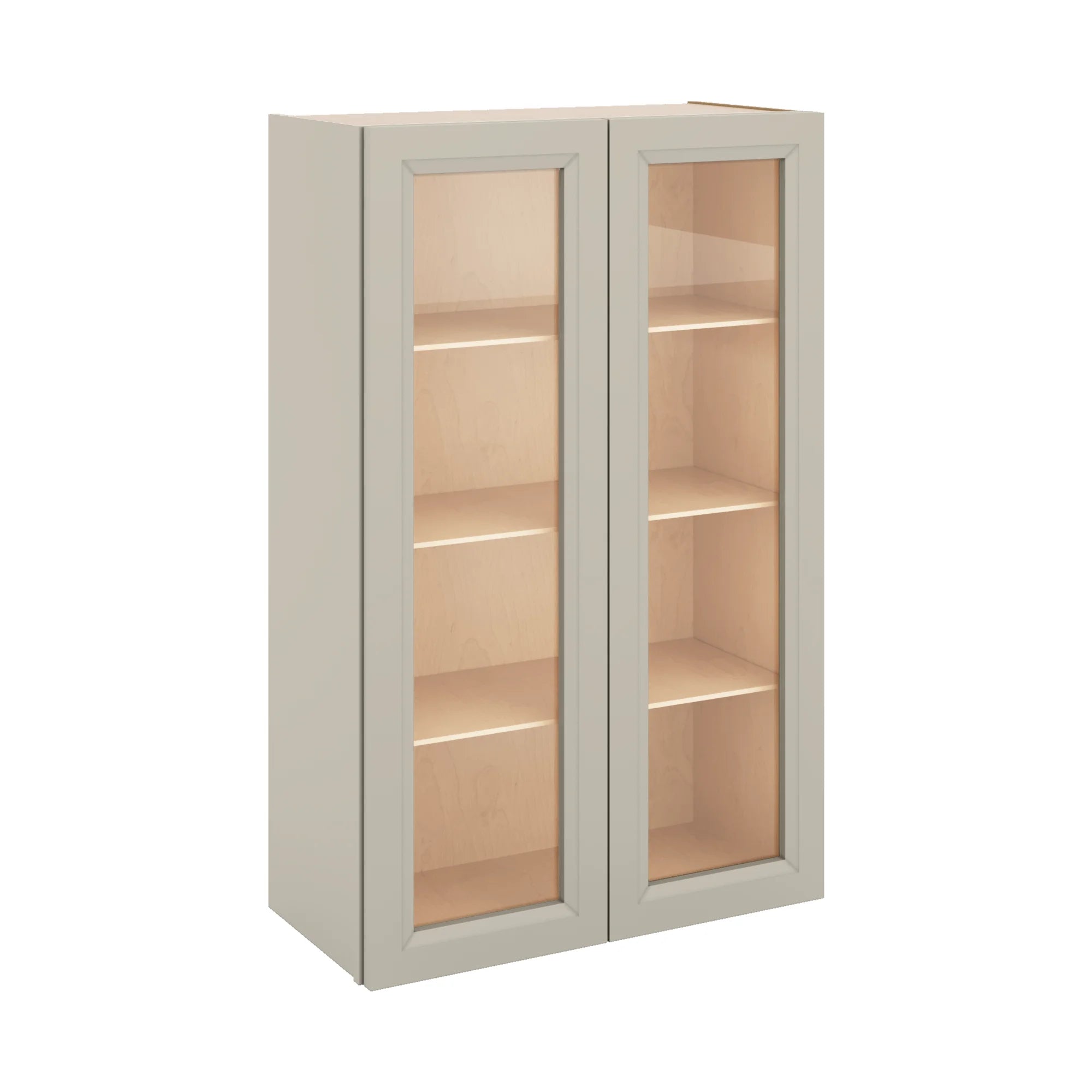 J&K Pebble B6 Wall Glass Cabinet - 27" W x 42" H (No Glass Insert)