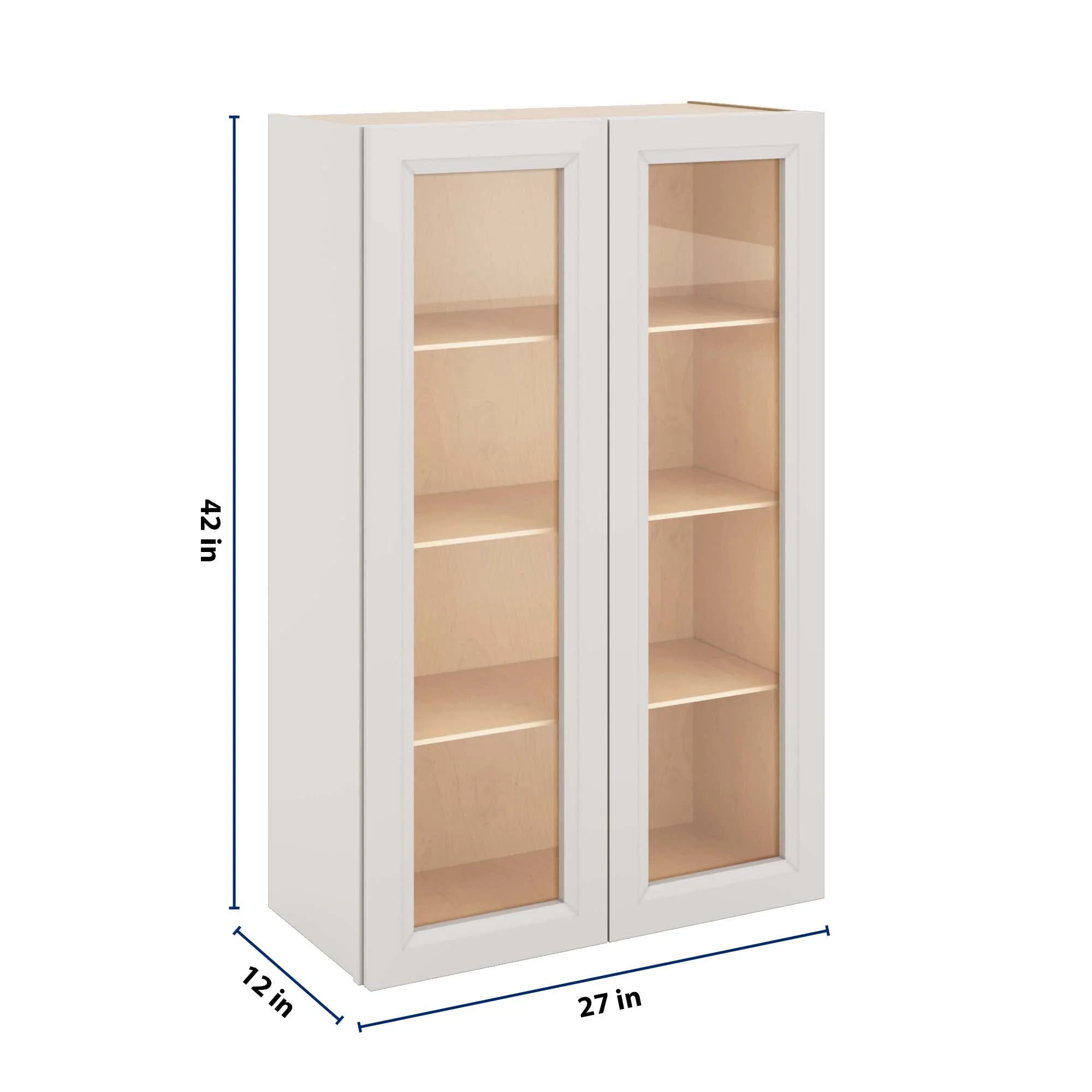 J&K Pure B5 Wall Glass Cabinet - 27" W x 42" H (No Glass Insert)