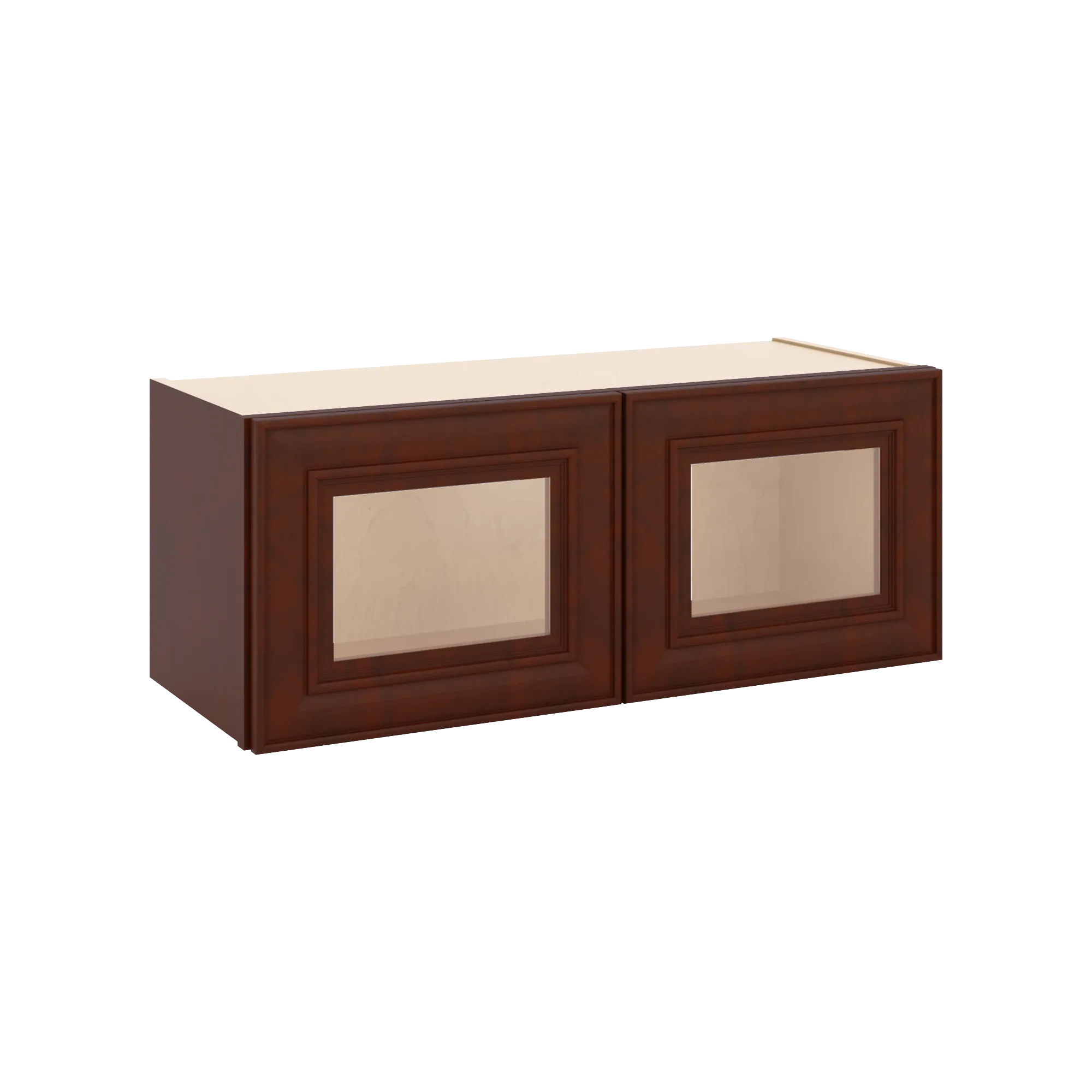 J&K Mahogany J5 Wall Glass Cabinet - 30" W x 12" H (No Glass Insert)