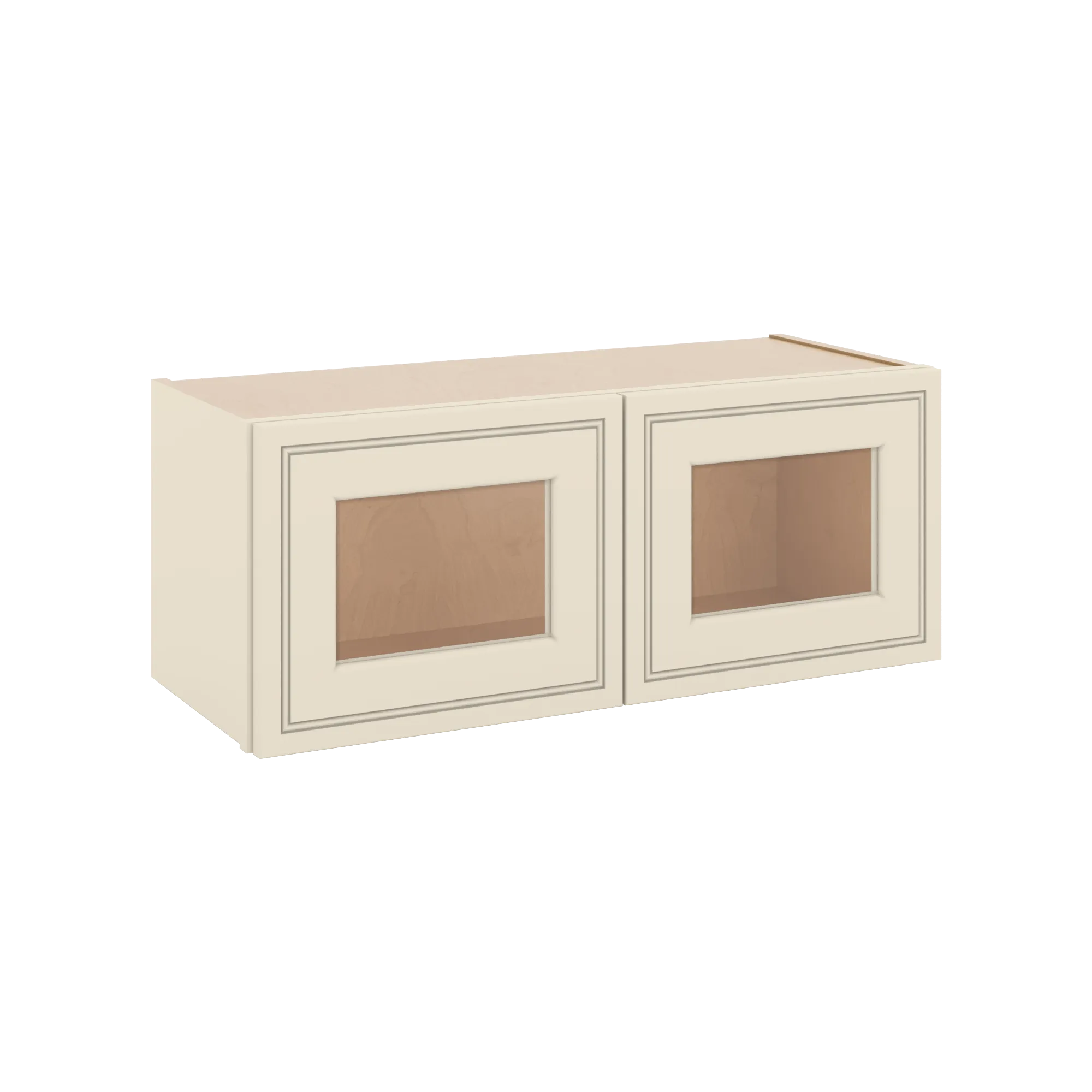 J&K Pearl Glazed H9 Wall Glass Cabinet - 30" W x 12" H (No Glass Insert)