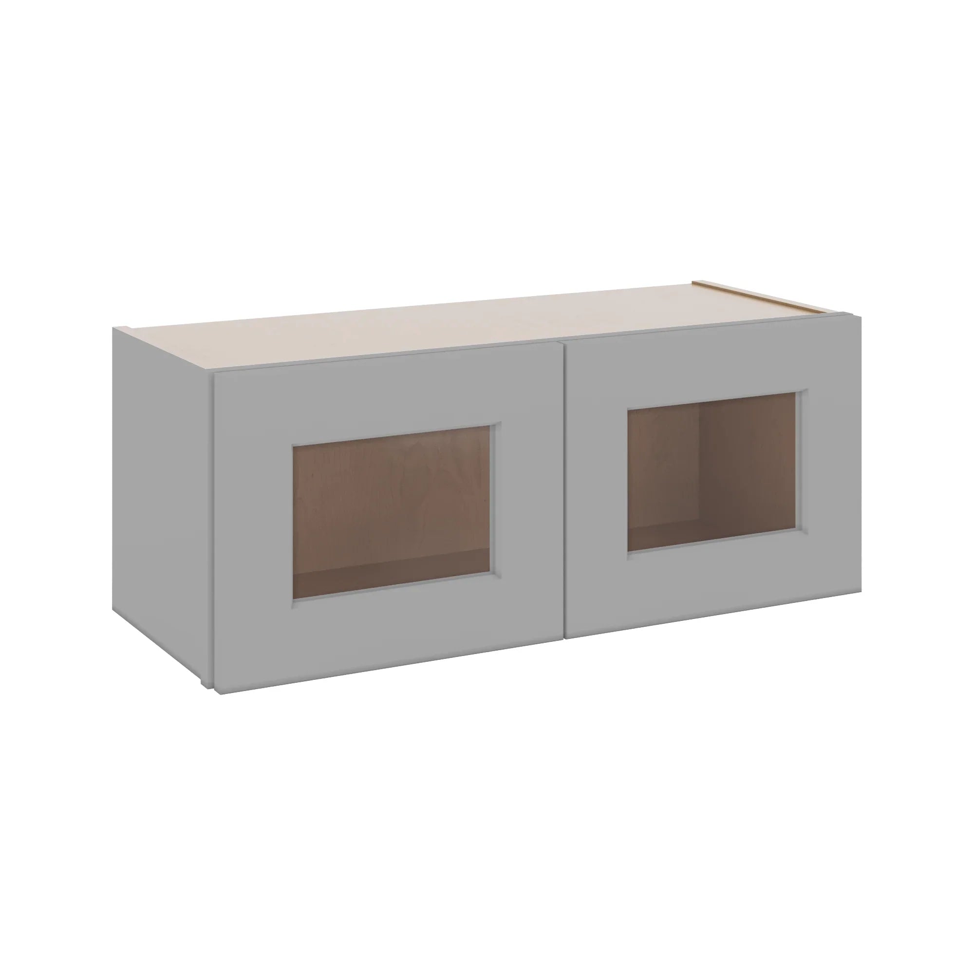 J&K Castle Grey S5 Wall Glass Cabinet - 30" W x 12" H (No Glass Insert)