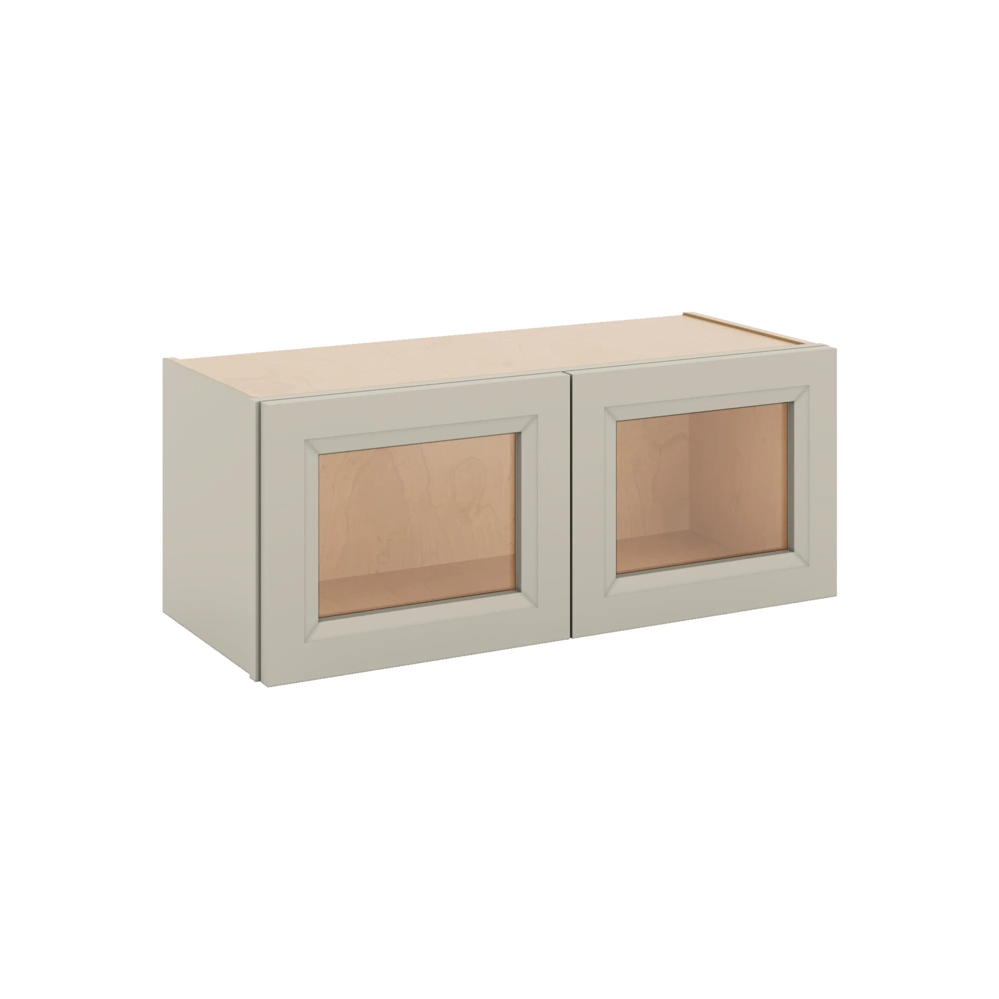 J&K Pebble B6 Wall Glass Cabinet - 30" W x 12" H (No Glass Insert)