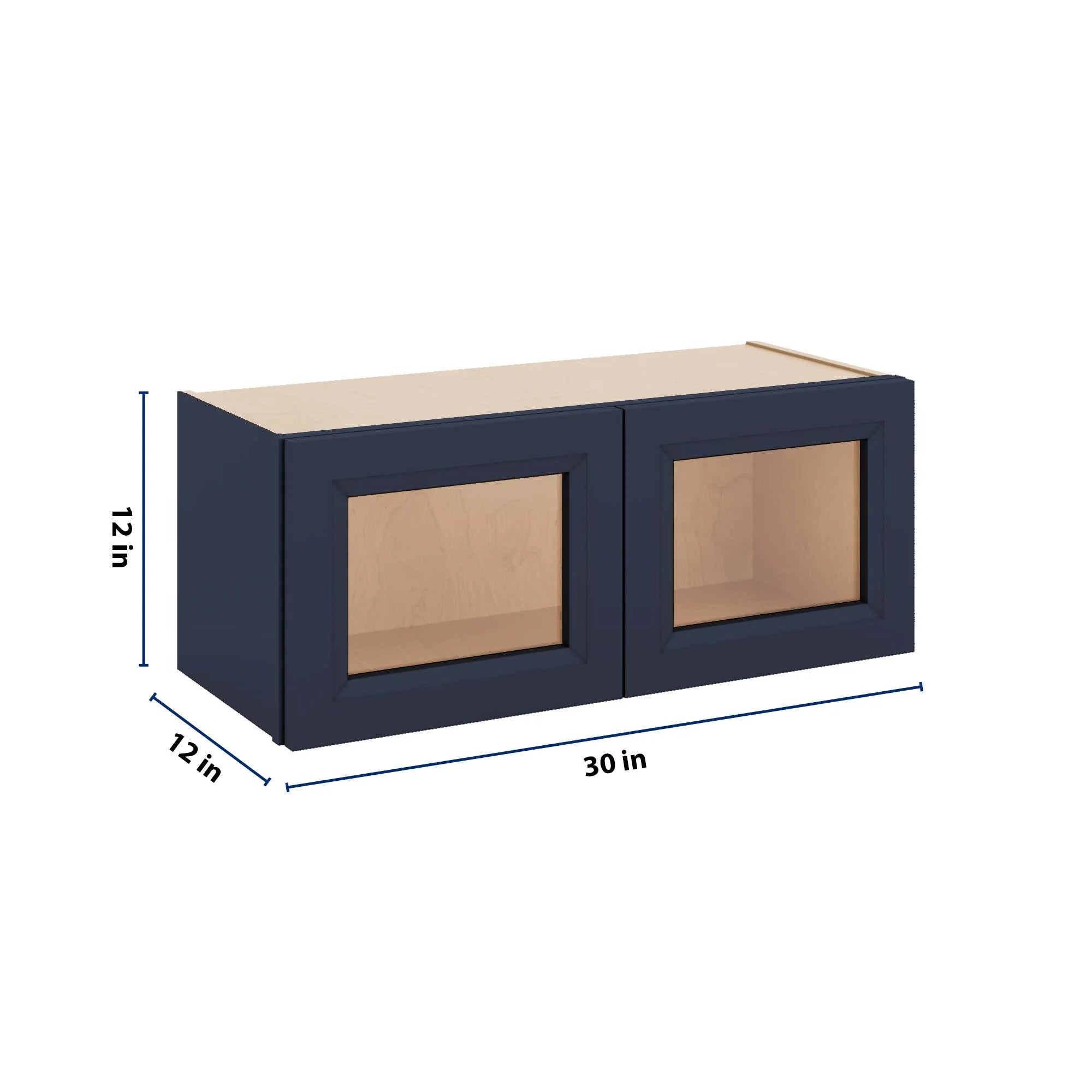 J&K Naval B7 Wall Glass Cabinet - 30" W x 12" H (No Glass Insert)