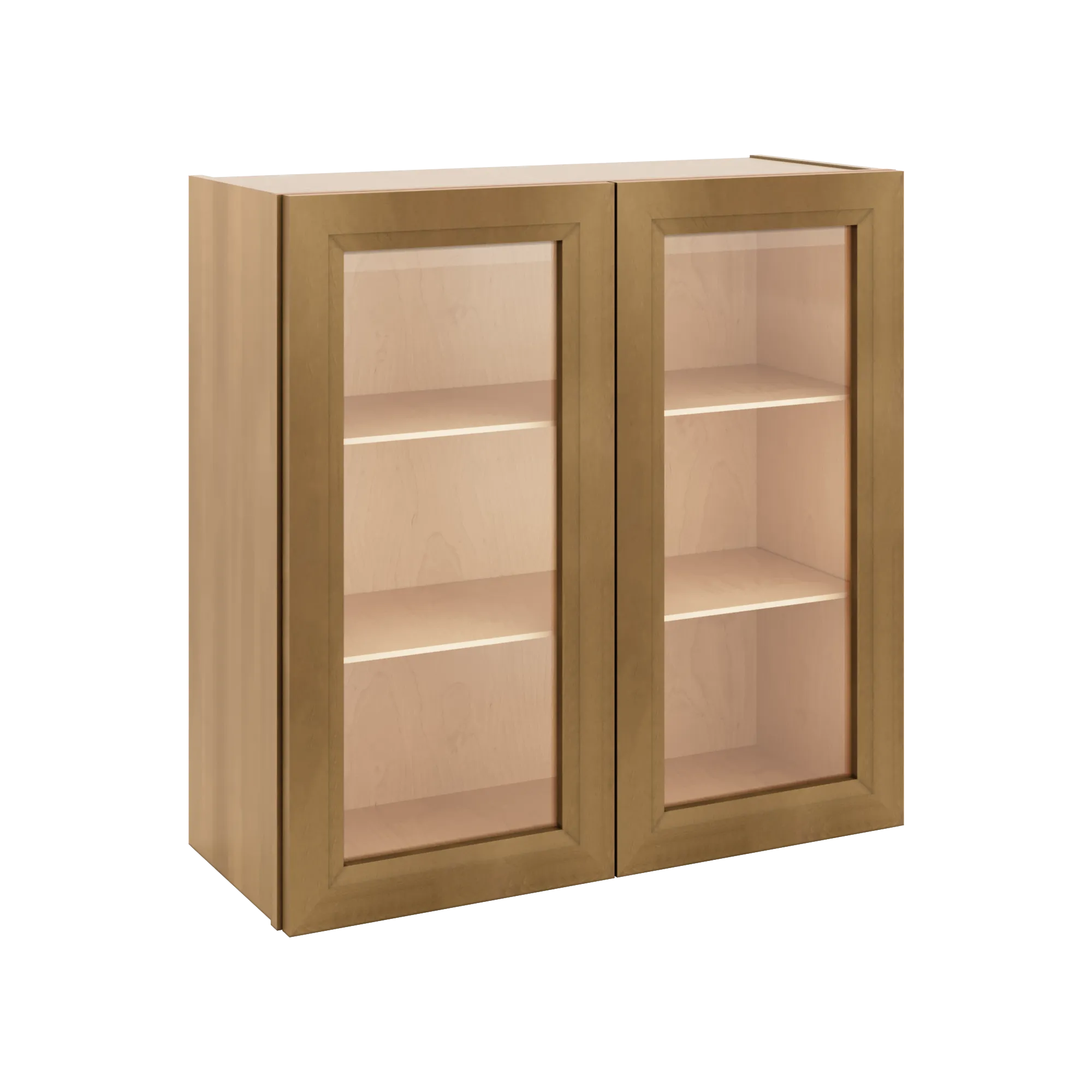 J&K Butterscotch B8 Wall Glass Cabinet - 30" W x 30" H (No Glass Insert)