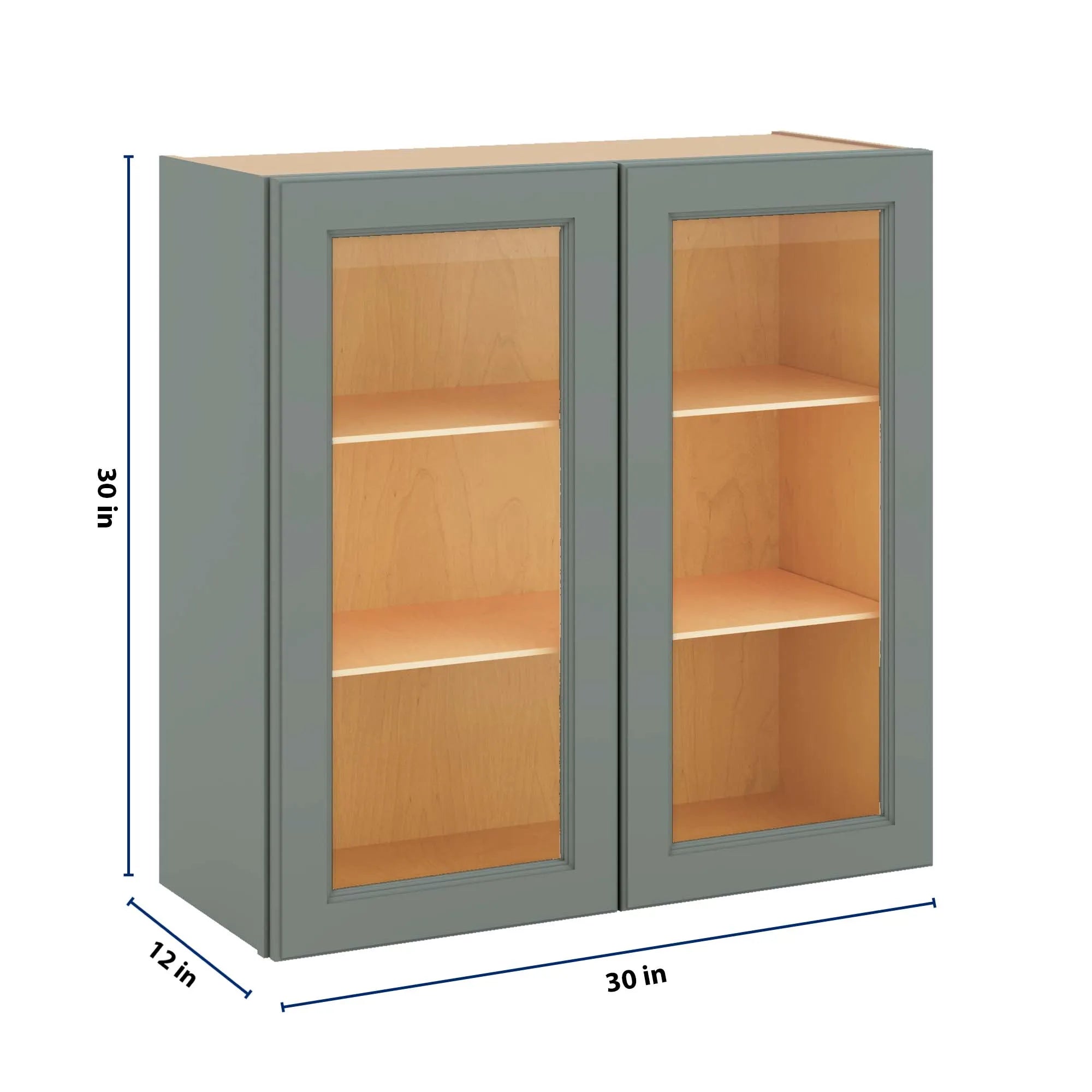 J&K Sage E3 Wall Glass Cabinet - 30" W x 30" H (No Glass Insert)