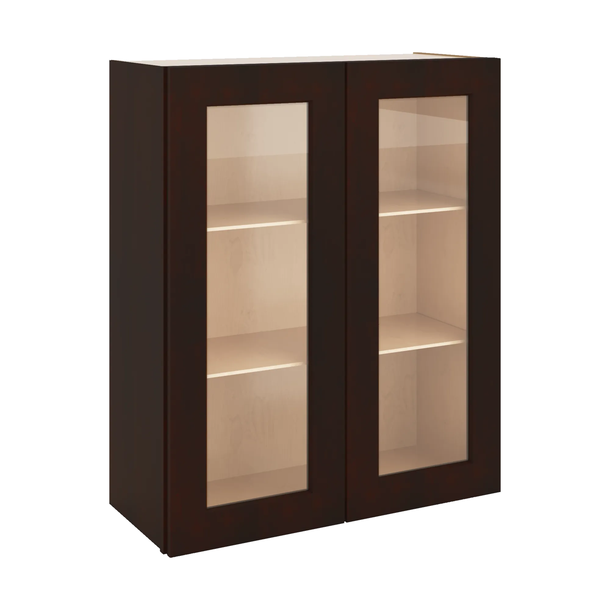 J&K Java Coffee S1 Wall Glass Cabinet - 30" W x 36" H (No Glass Insert)