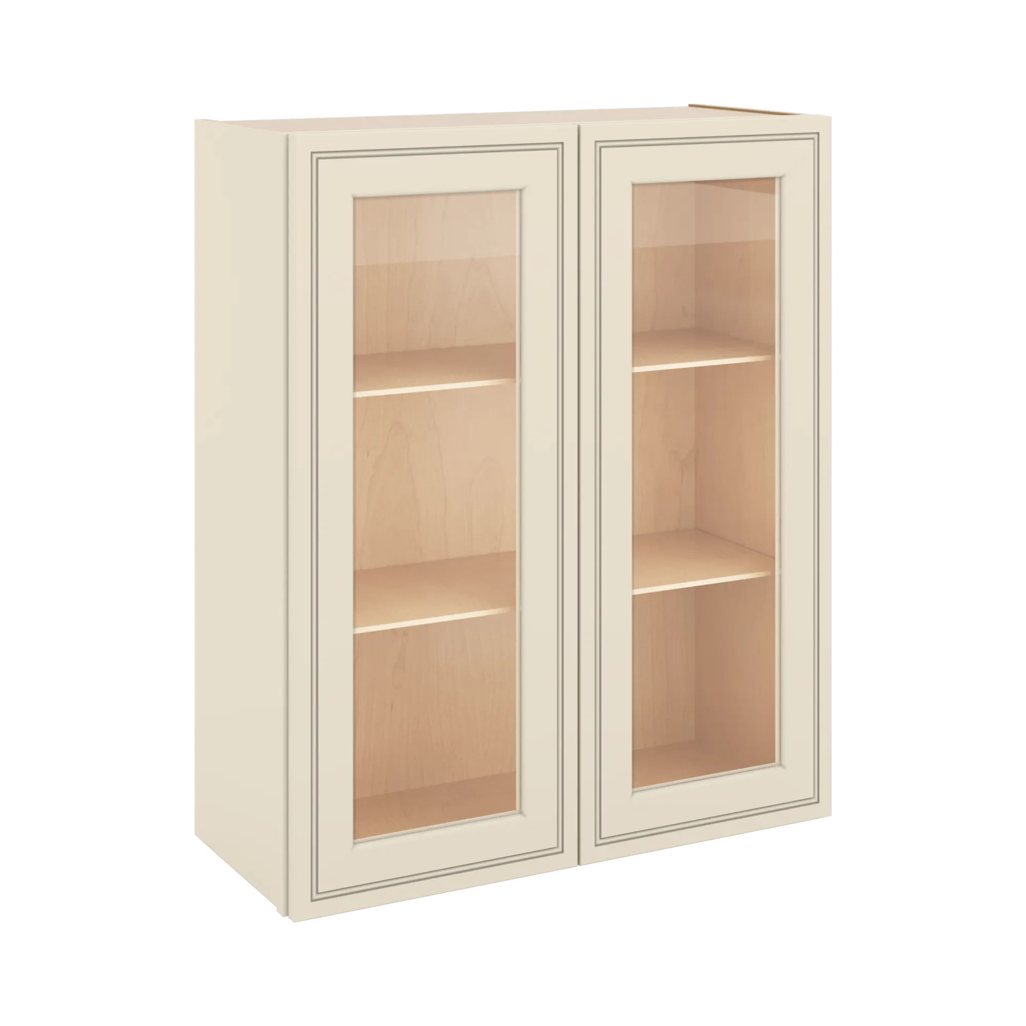 J&K Pearl Glazed H9 Wall Glass Cabinet - 30" W x 36" H (No Glass Insert)