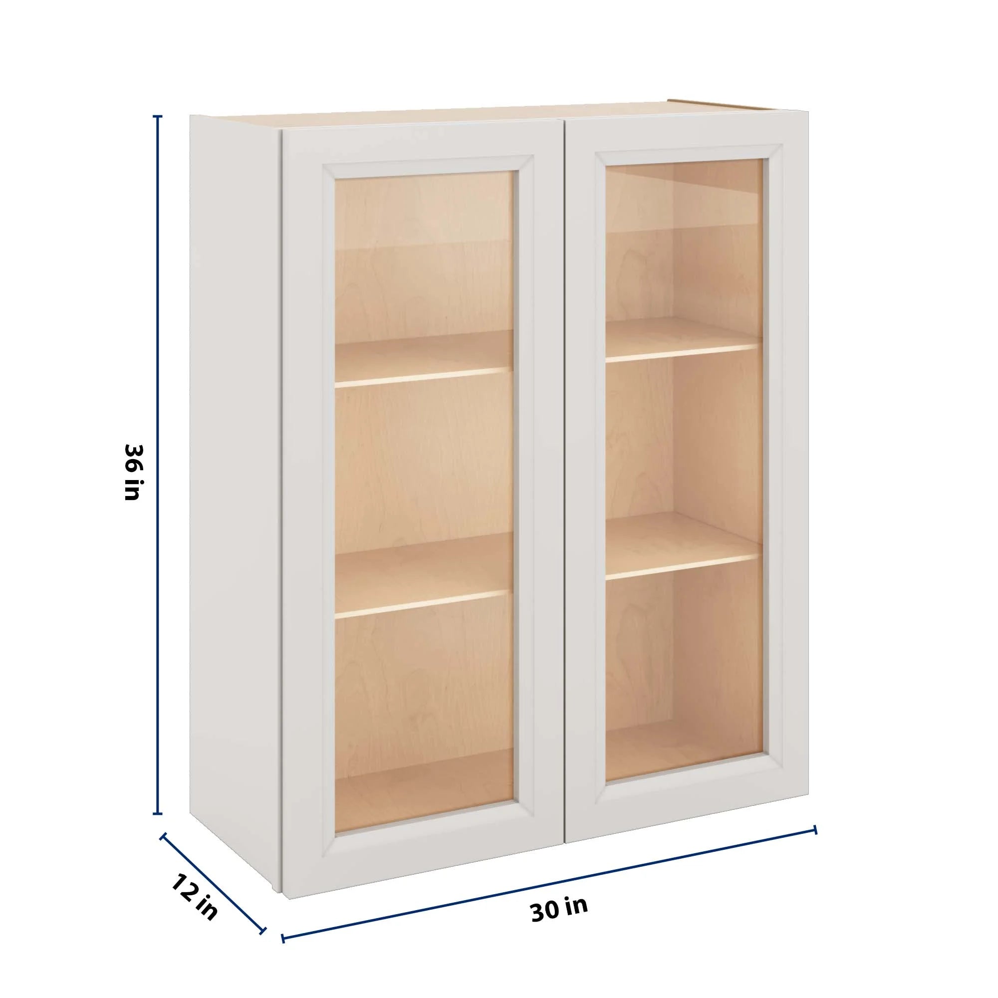 J&K Pure B5 Wall Glass Cabinet - 30" W x 36" H (No Glass Insert)