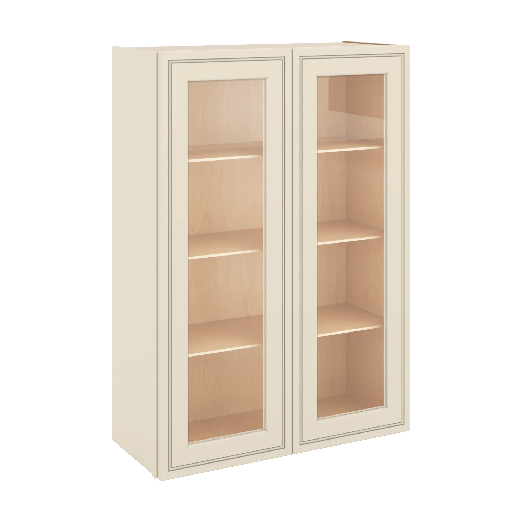 J&K Pearl Glazed H9 Wall Glass Cabinet - 30" W x 42" H (No Glass Insert)
