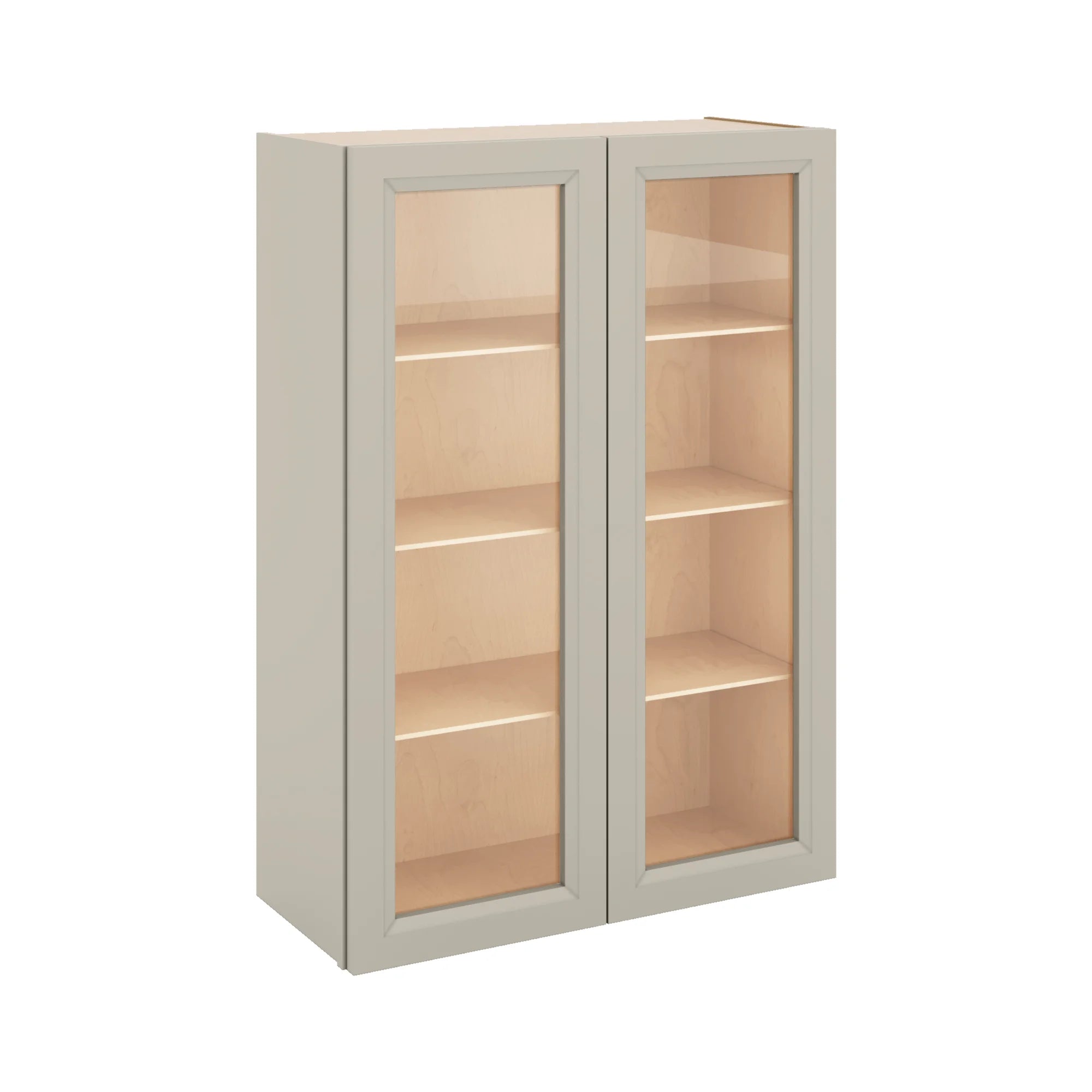 J&K Pebble B6 Wall Glass Cabinet - 30" W x 42" H (No Glass Insert)