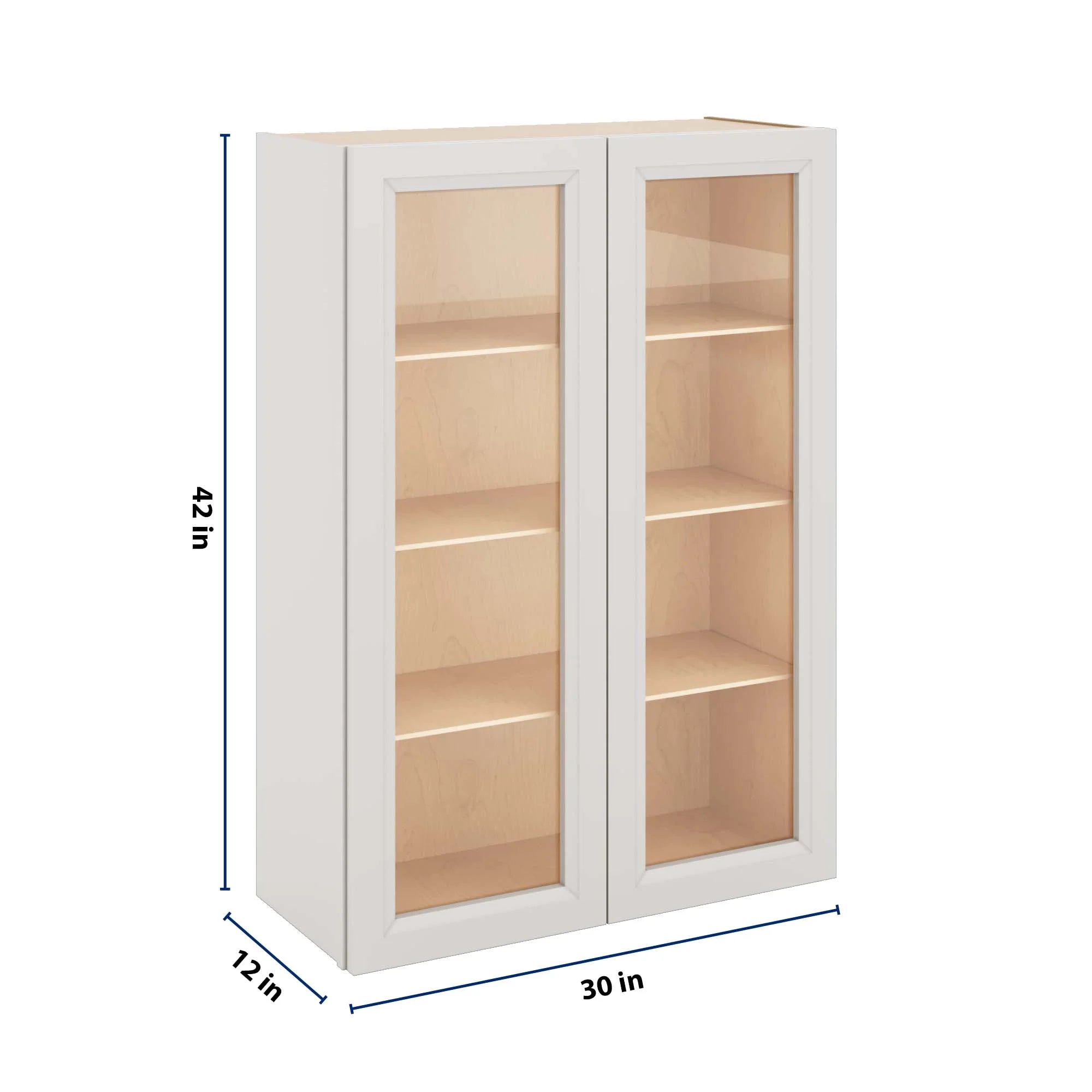 J&K Pure B5 Wall Glass Cabinet - 30" W x 42" H (No Glass Insert)