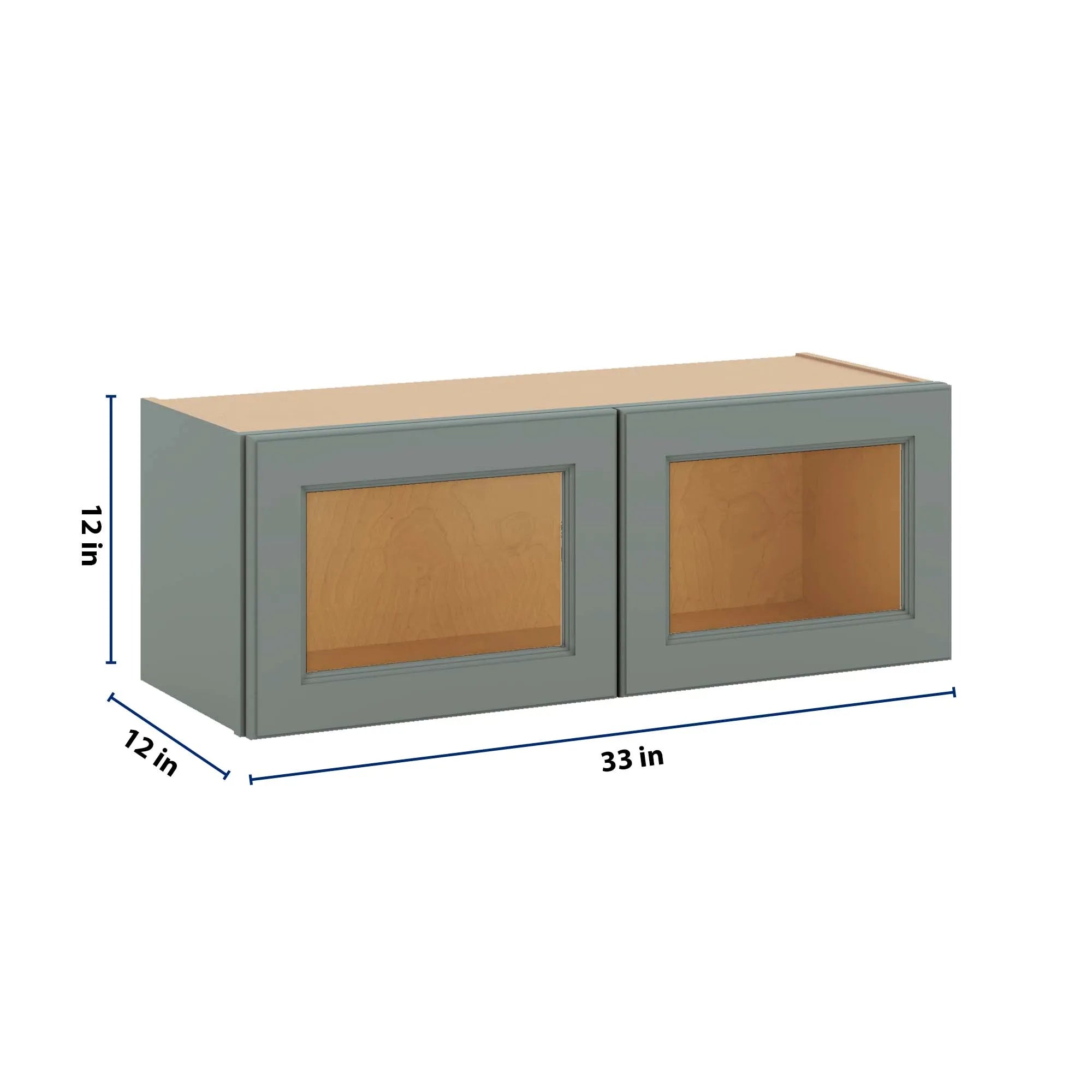 J&K Sage E3 Wall Glass Cabinet - 33" W x 12" H (No Glass Insert)