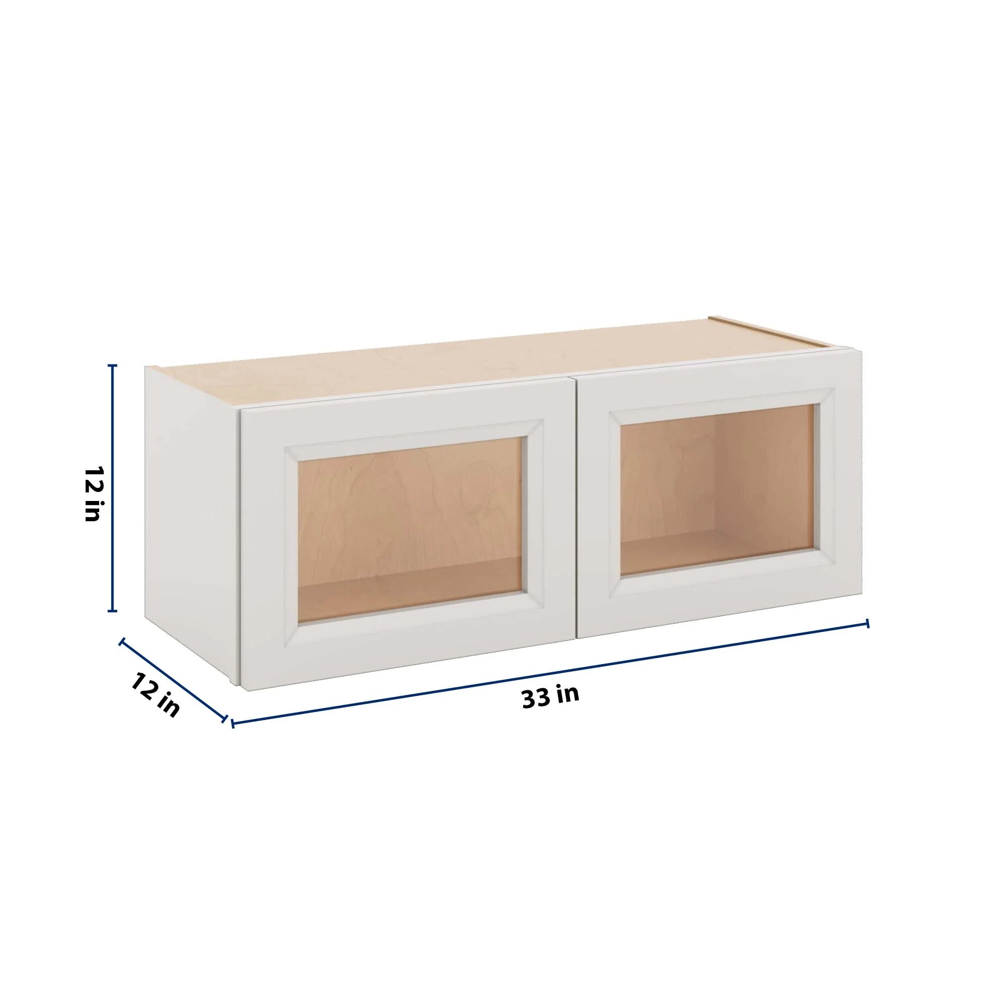 J&K Pure B5 Wall Glass Cabinet - 33" W x 12" H (No Glass Insert)