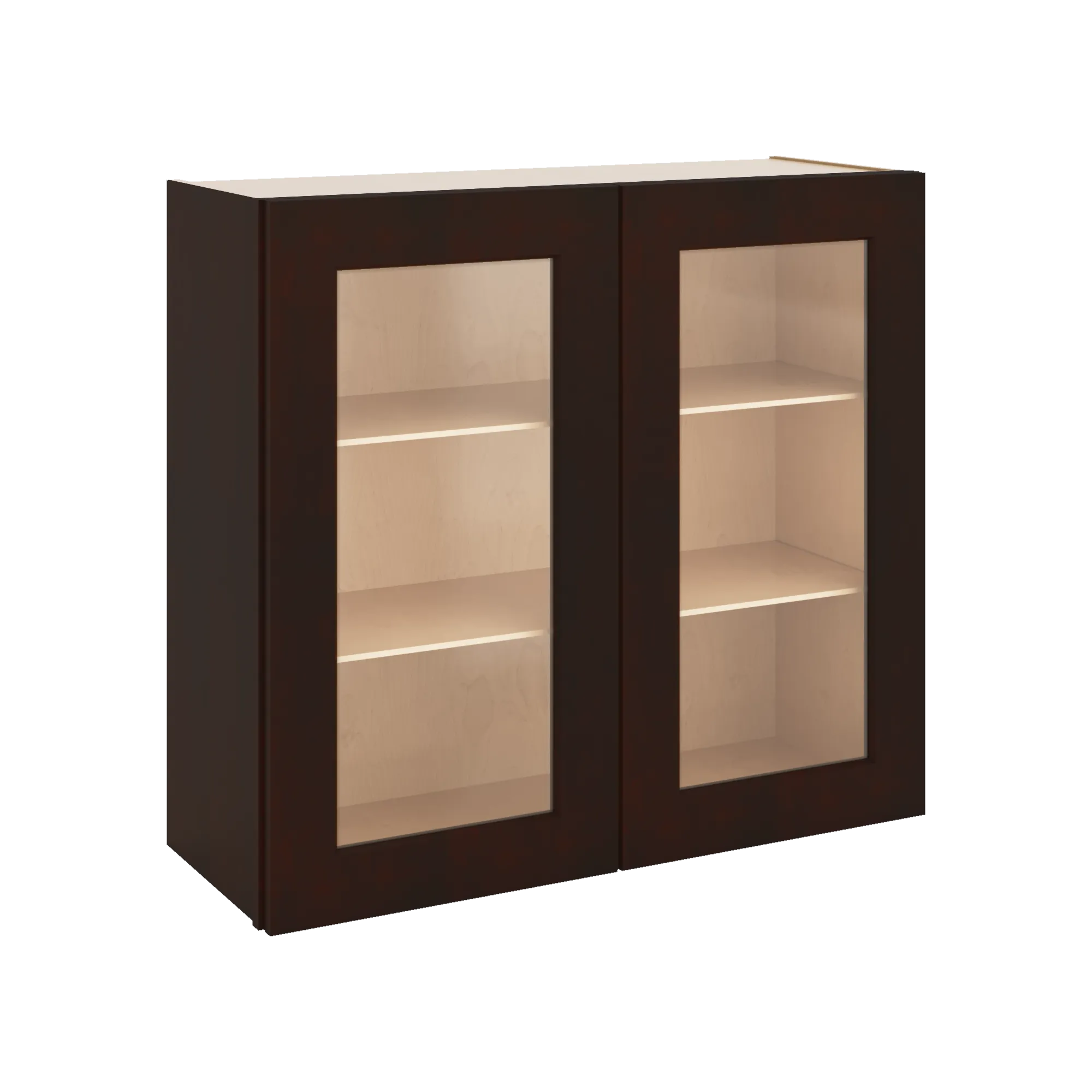 J&K Java Coffee S1 Wall Glass Cabinet - 33" W x 30" H (No Glass Insert)