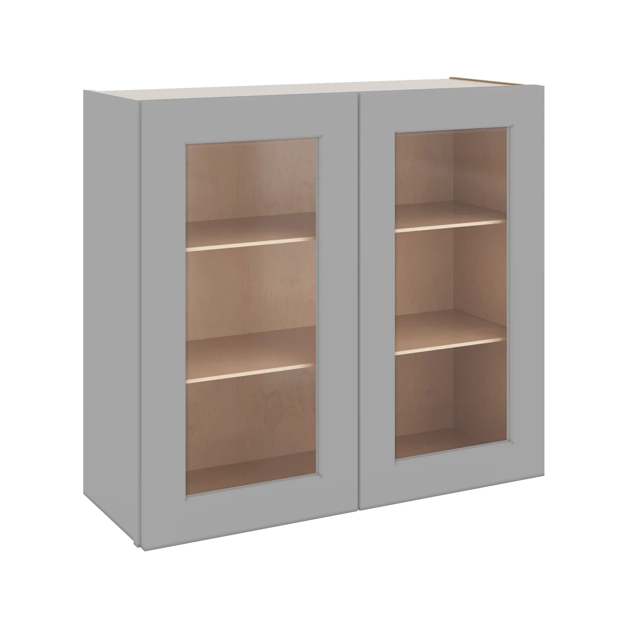 J&K Castle Grey S5 Wall Glass Cabinet - 33" W x 30" H (No Glass Insert)