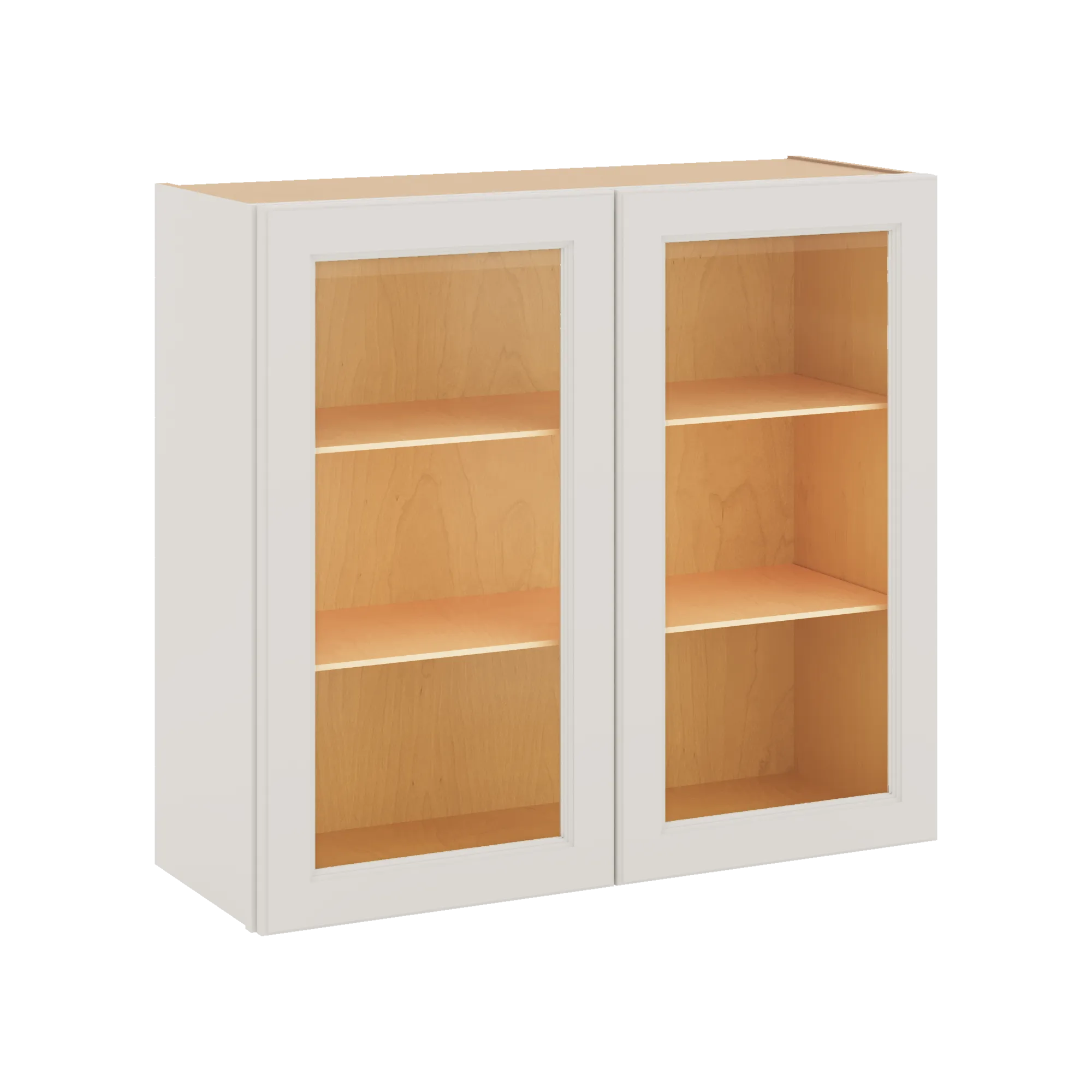 J&K Dove E1 Wall Glass Cabinet - 33" W x 30" H (No Glass Insert)