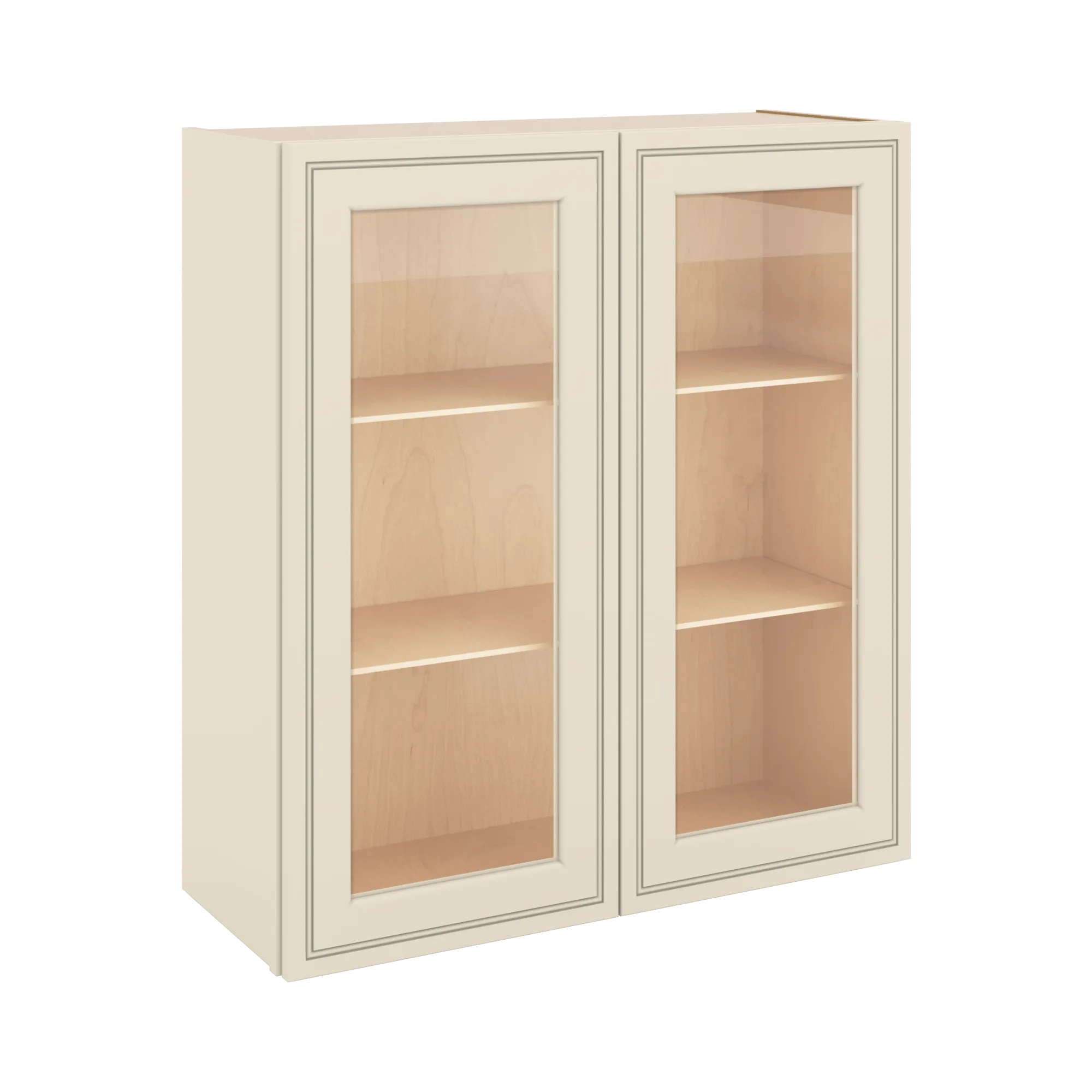 J&K Pearl Glazed H9 Wall Glass Cabinet - 33" W x 36" H (No Glass Insert)